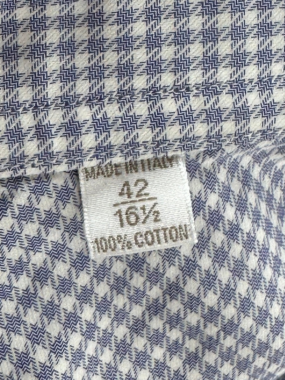 Brioni Light Blue Puppytooth Shirt