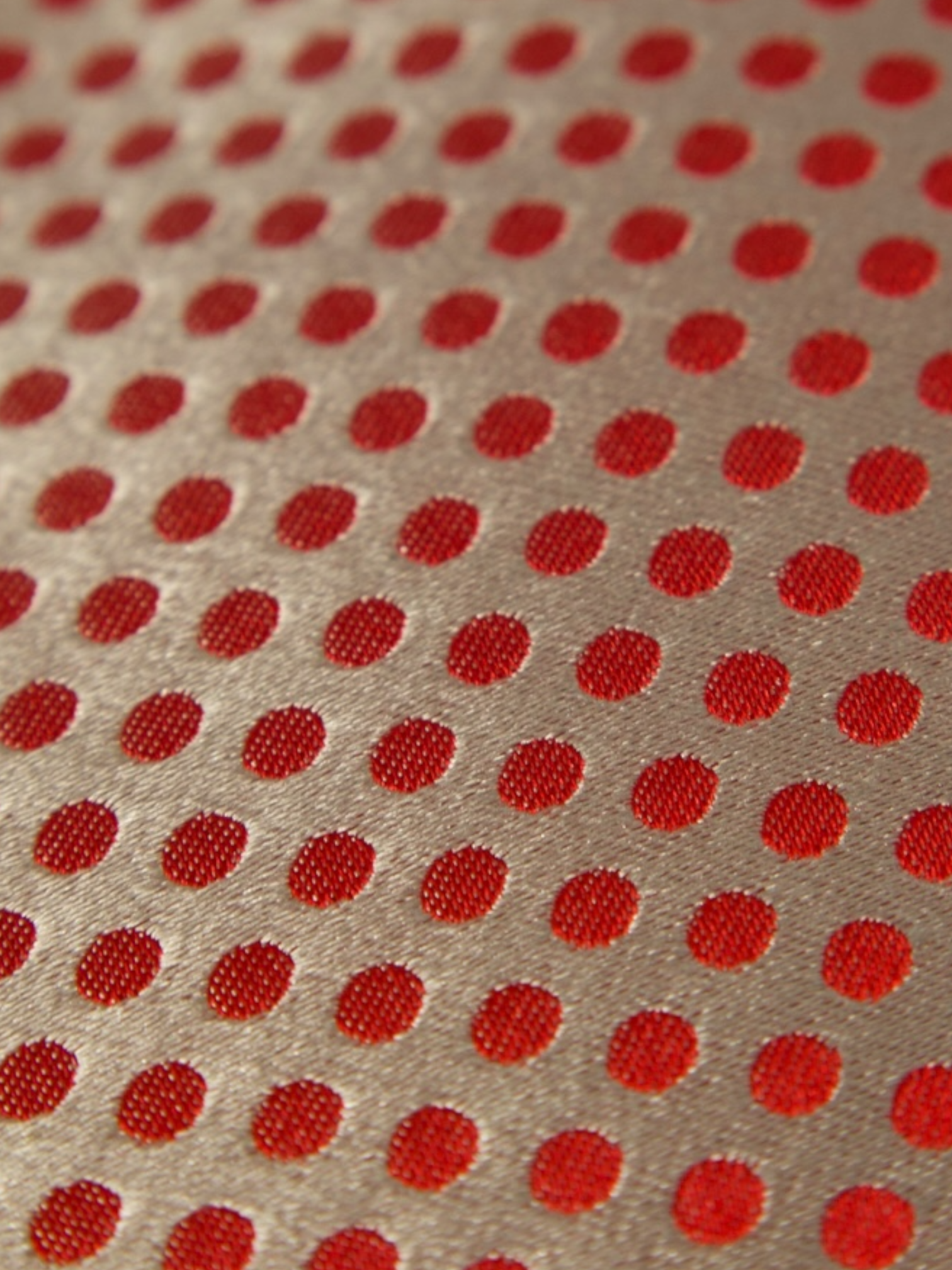Kiton 5-Fold Grey & Red Polkadot Silk Tie