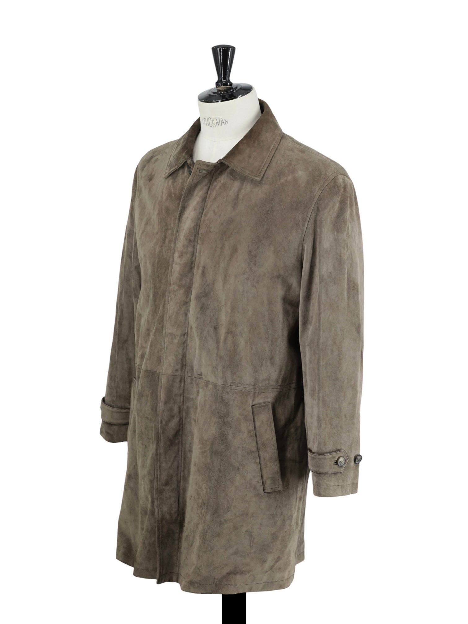 Brioni Dark-Olive Drab Lambskin Suède Coat