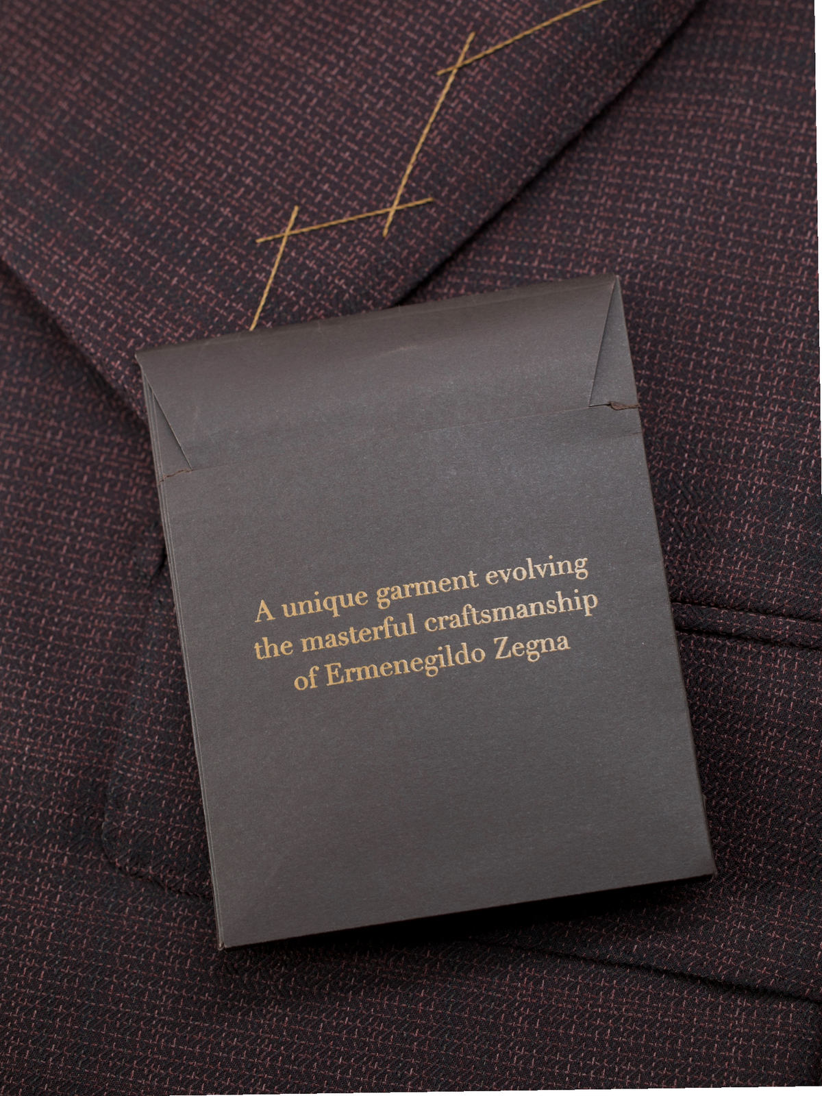 Ermenegildo Zegna Couture Burgundy "Centoventimila" Wool Checkered Jacket