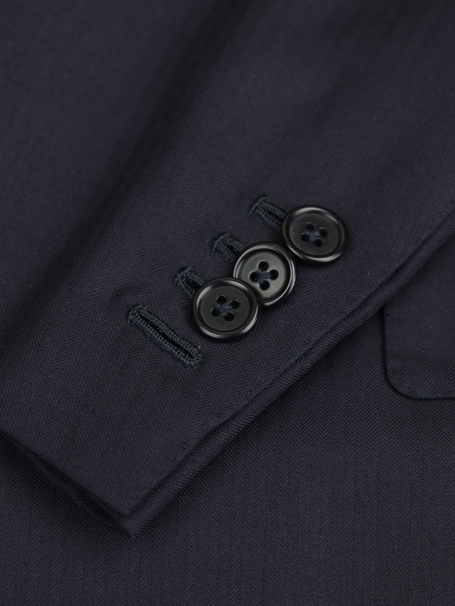 Luigi Borrelli Navy Extrafine-Wool Micro-Herringbone Suit