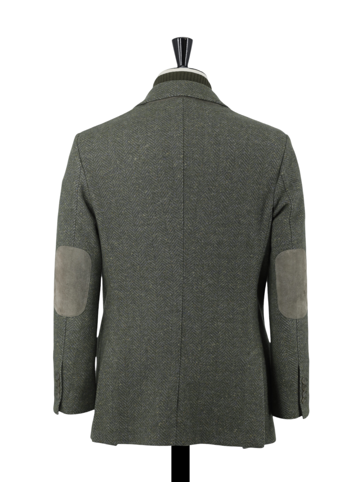 Loro Piana Light Green Cashmere & Wool Detachable-Front Herringbone Jacket