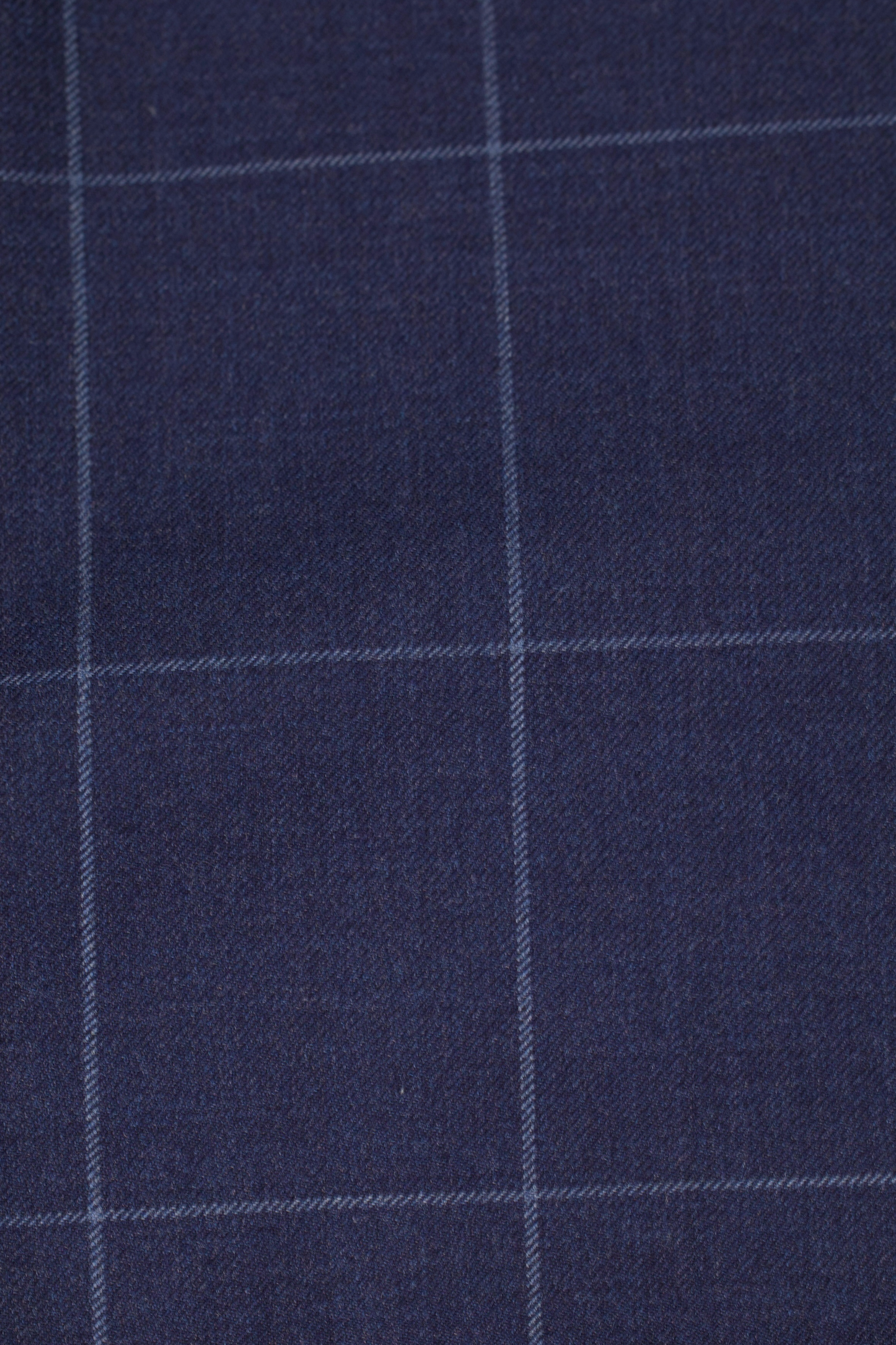 Canali Dark Blue Fine-Wool Windowpane Jacket