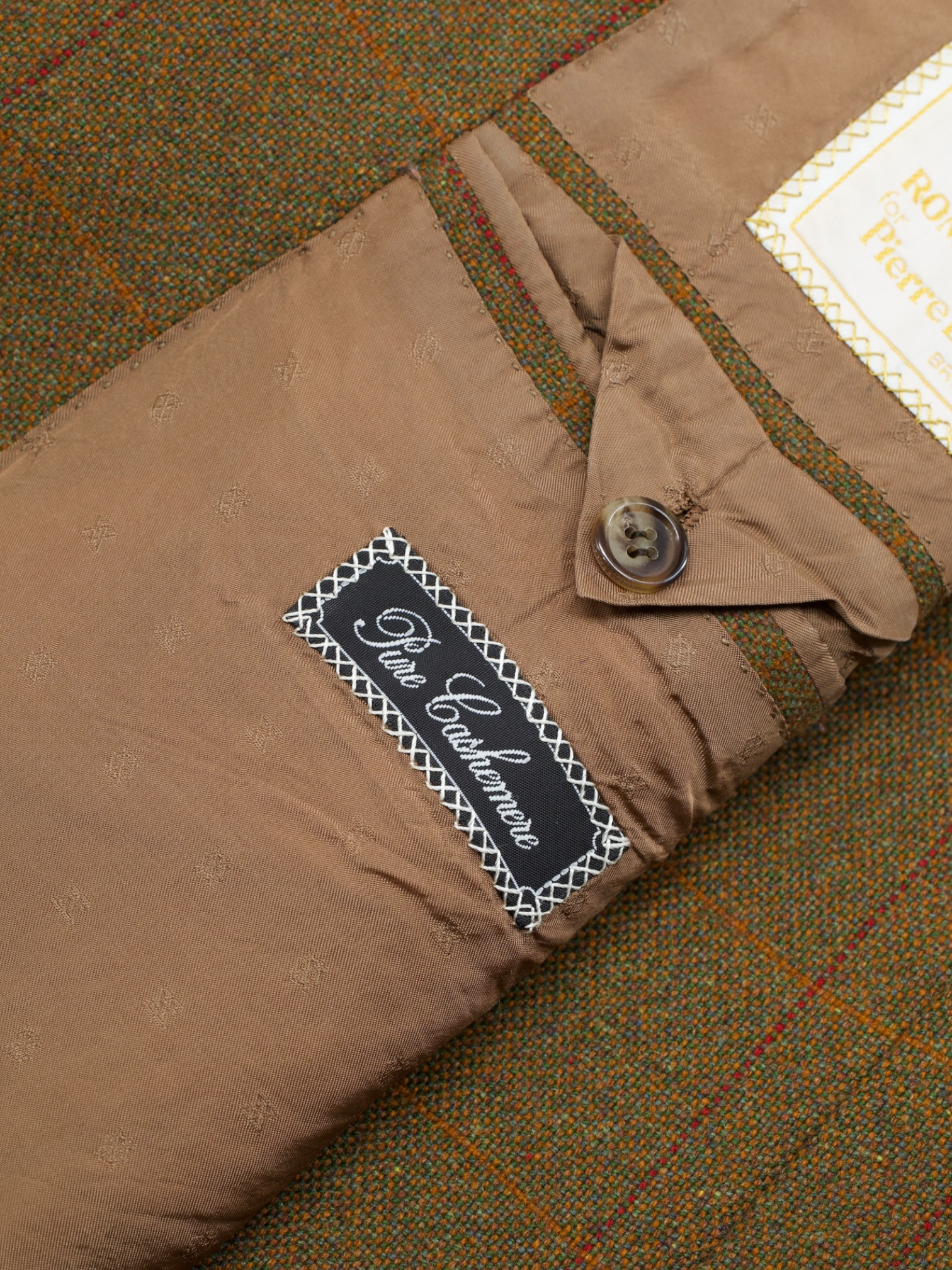 Brioni Light Brown & Multicolor Pure-Cashmere Windowpane Jacket