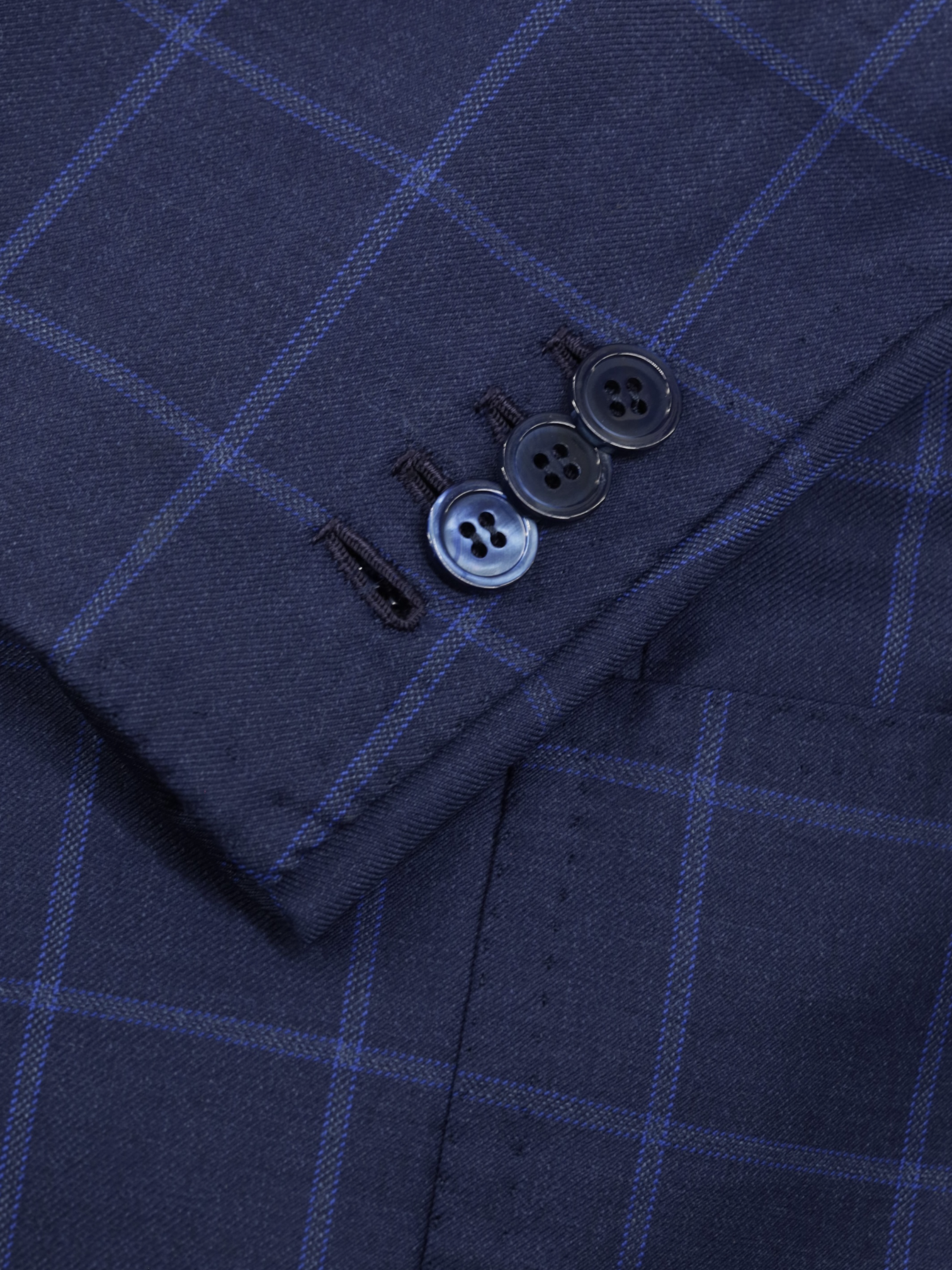 Orazio Luciano Navy & Royal Blue Fine-Wool Windowpane Jacket