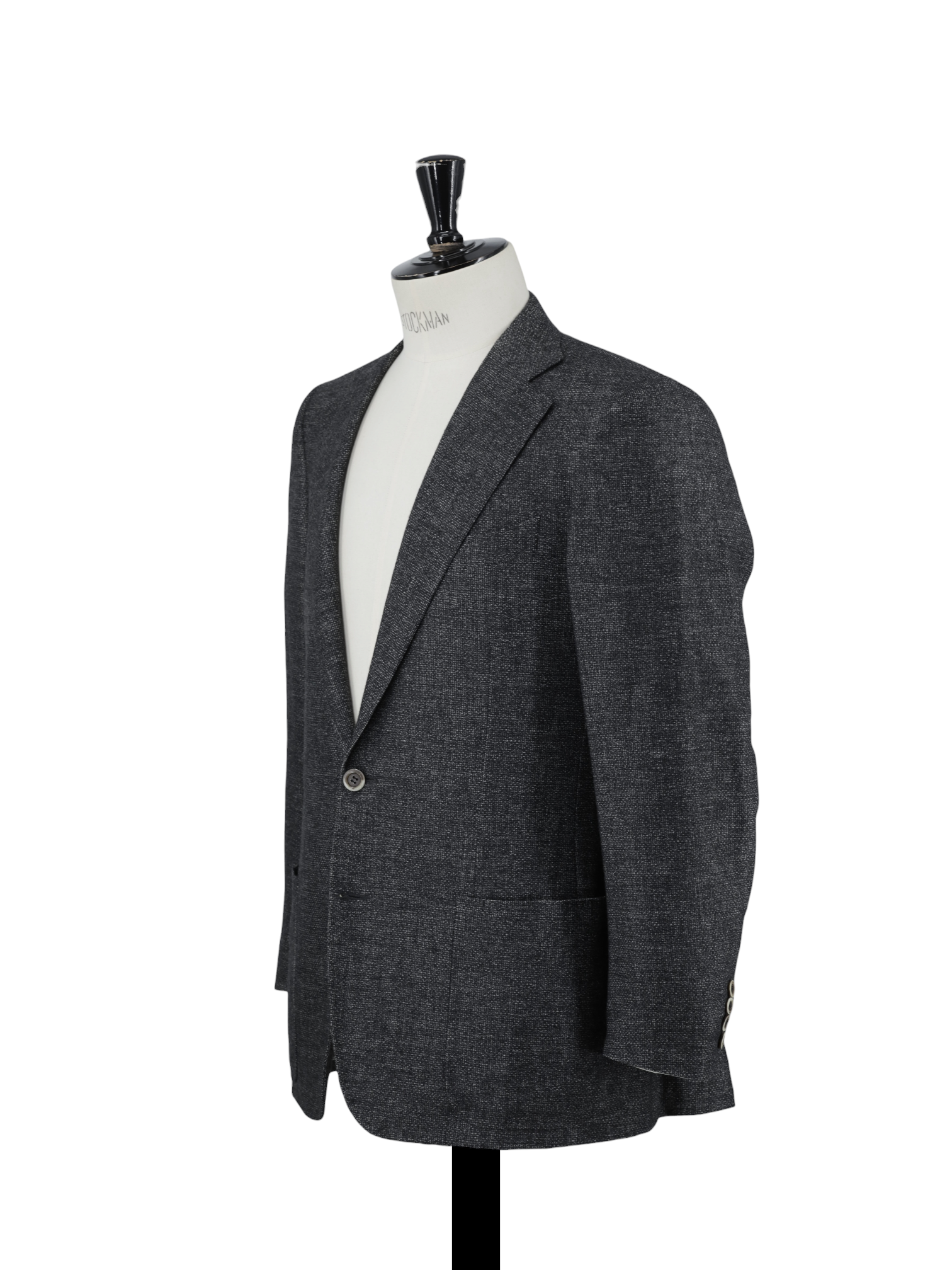 Canali Grey Wool, Cashmere & Silk Micro-Pattern Jacket