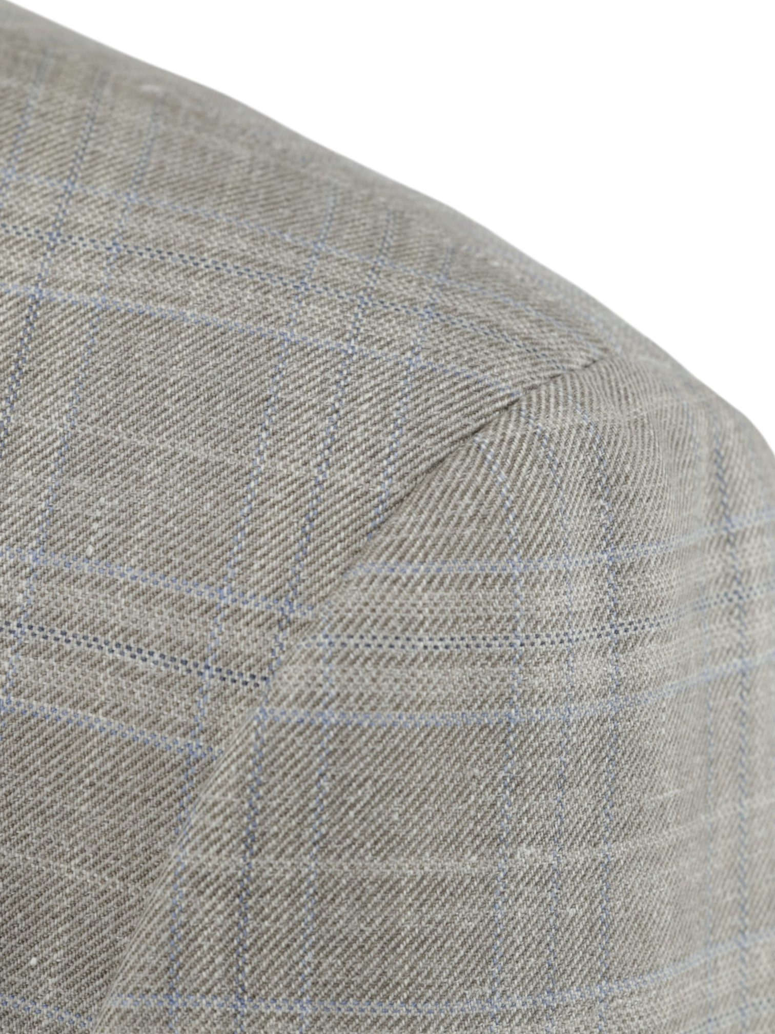 Corneliani Taupe & Light Blue Wool, Silk & Linen Checkered Jacket