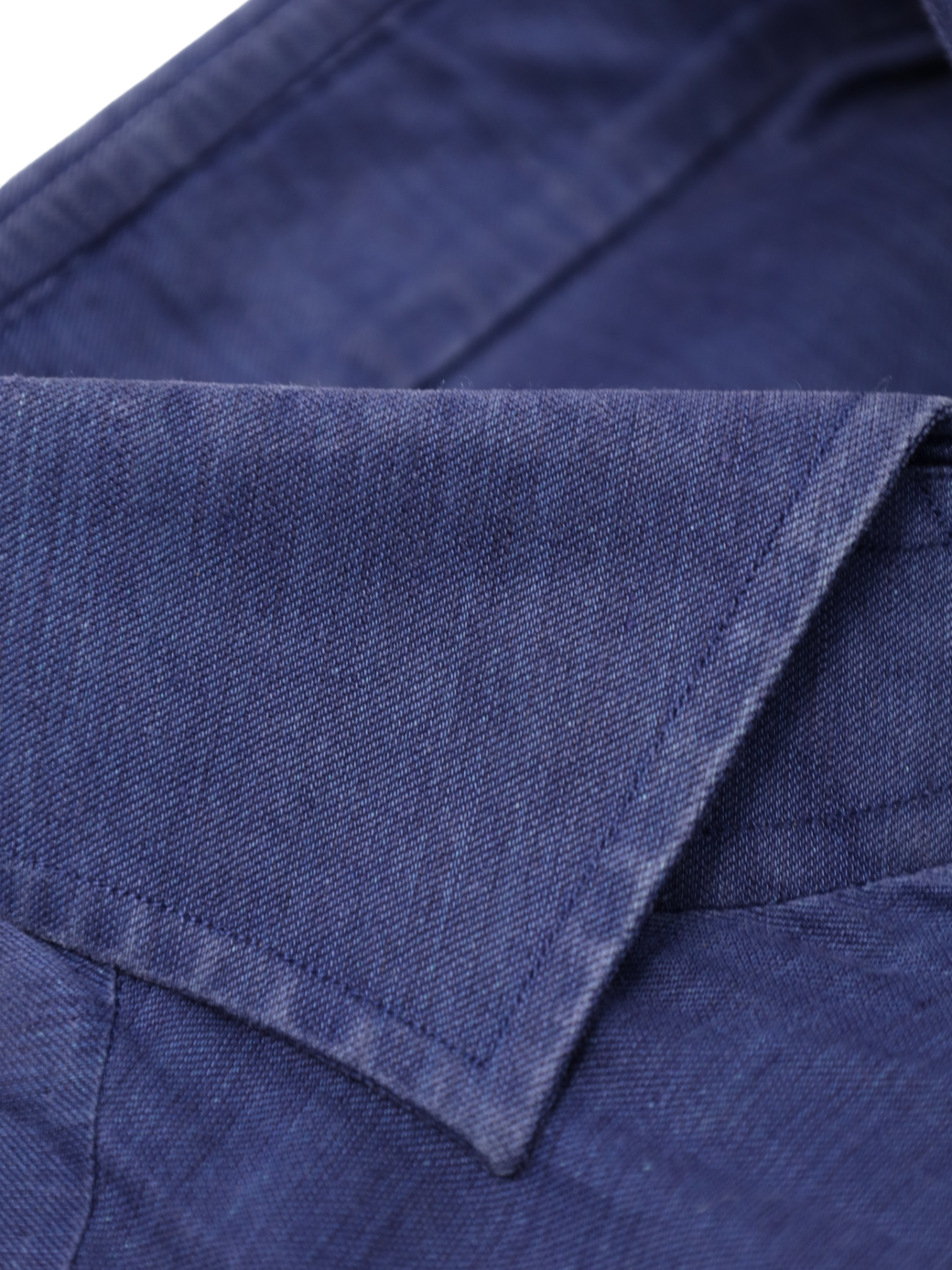 Cesare Attolini Denim Blue Cotton & Linen Shirt