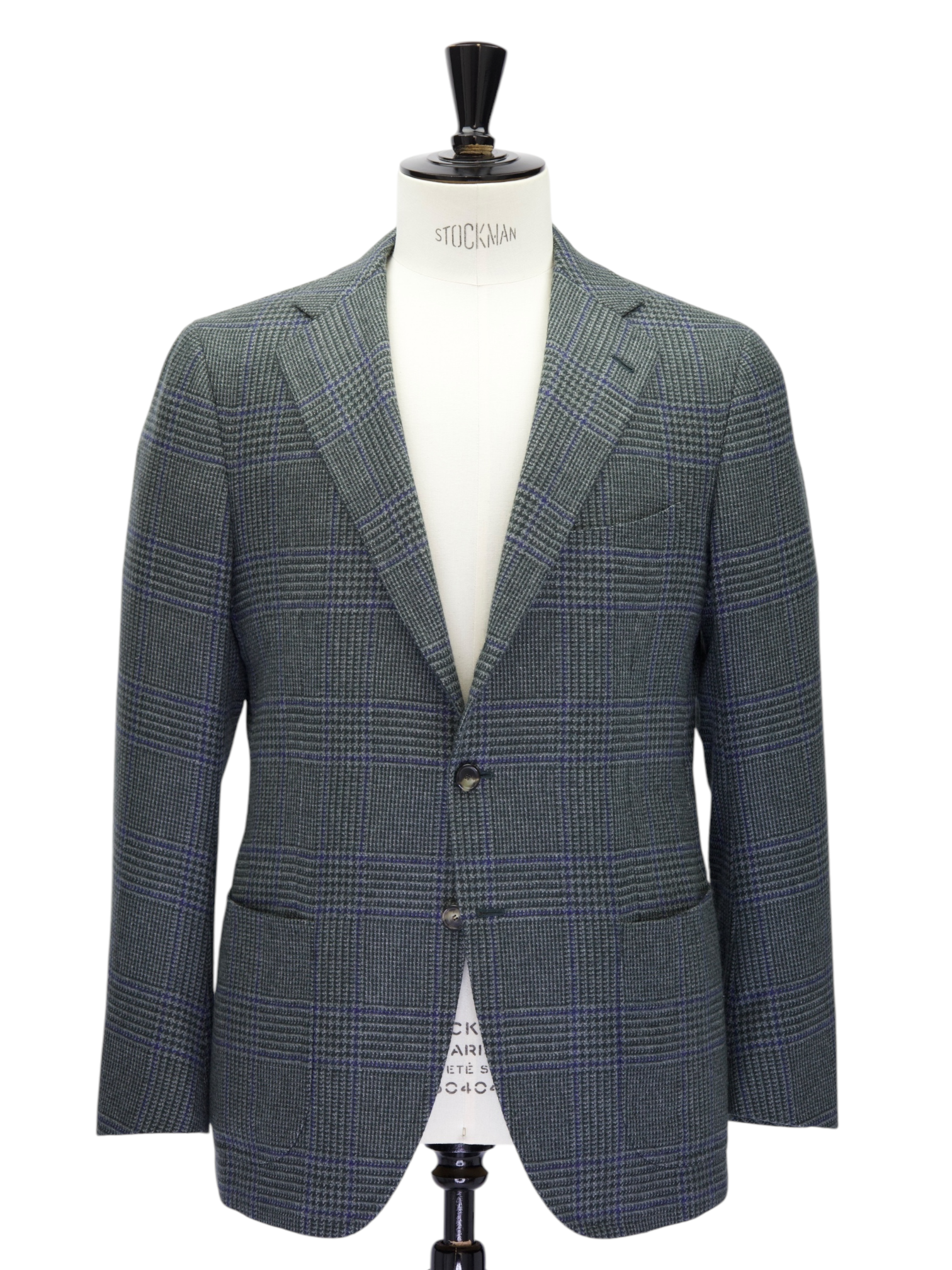 Cesare Attolini Sage Green Cashmere Prince of Wales Jacket