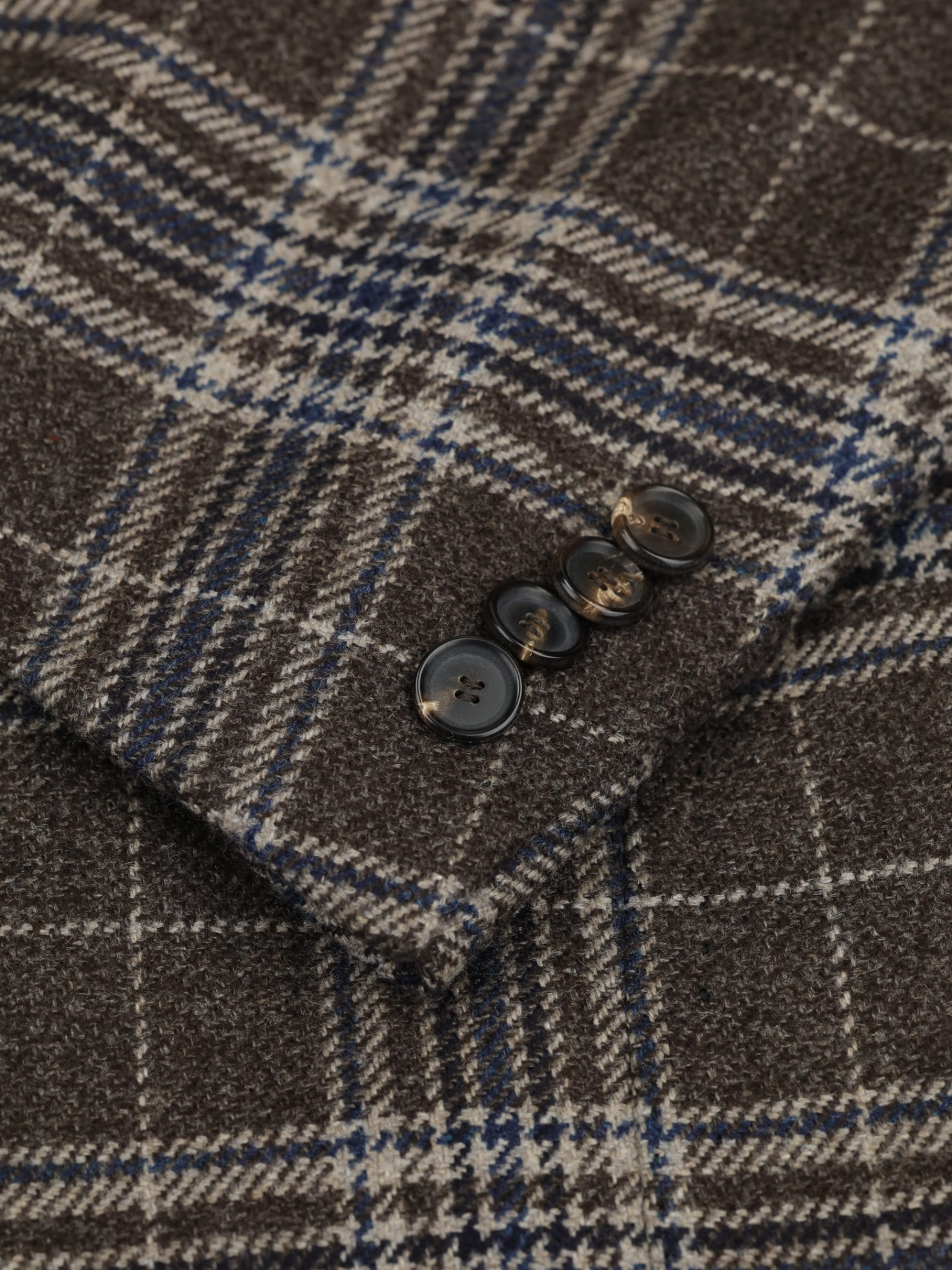 Cesare Attolini Brown & Petrol Pure Cashmere Tartan-Check Jacket