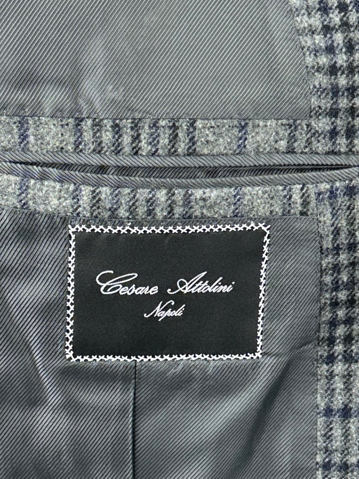 Cesare Attolini Grey Flannel Prince of Wales Winter Jacket
