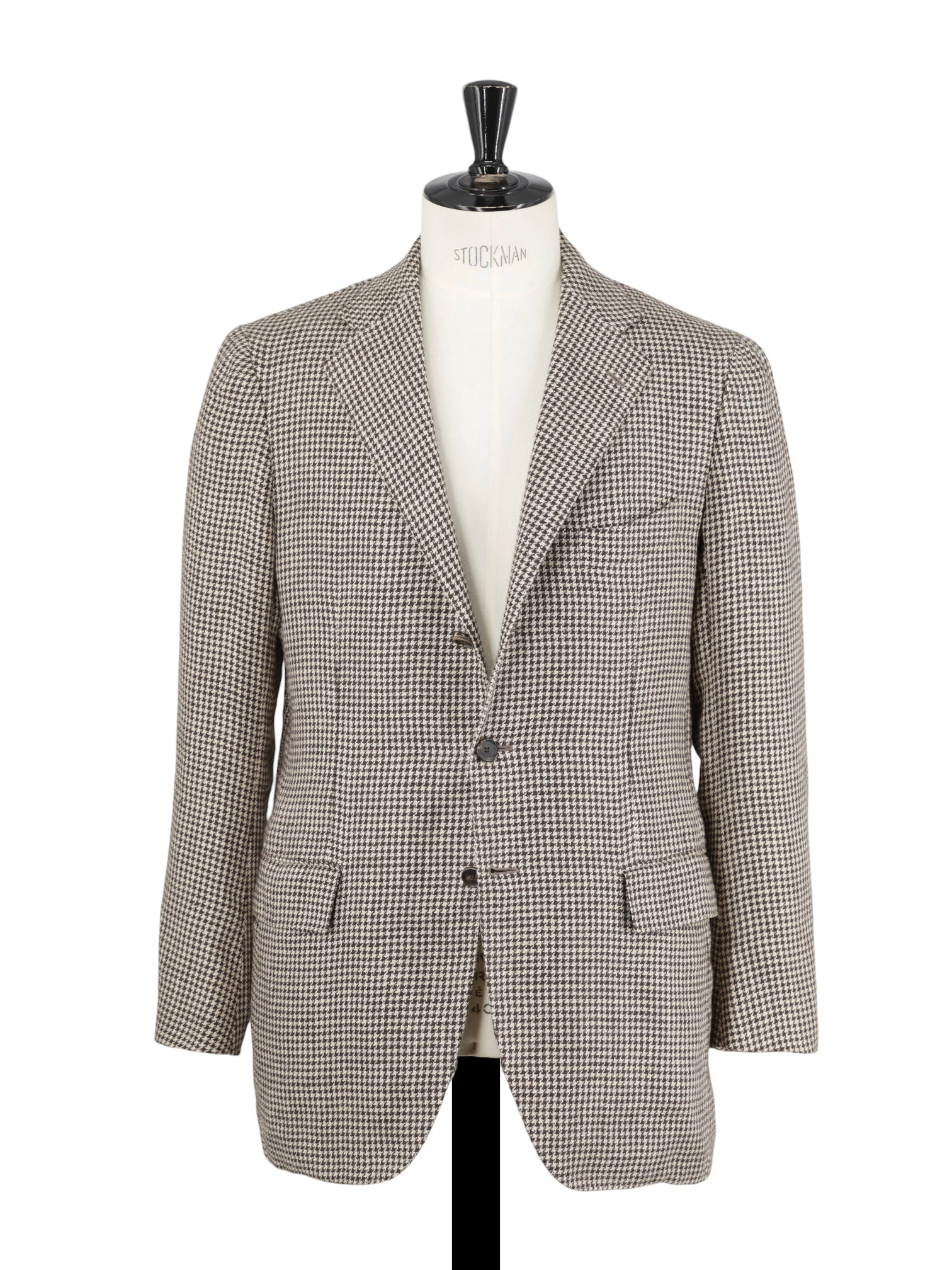 Cesare Attolini Light Brown Pure Linen Pied de Poule Summer Jacket