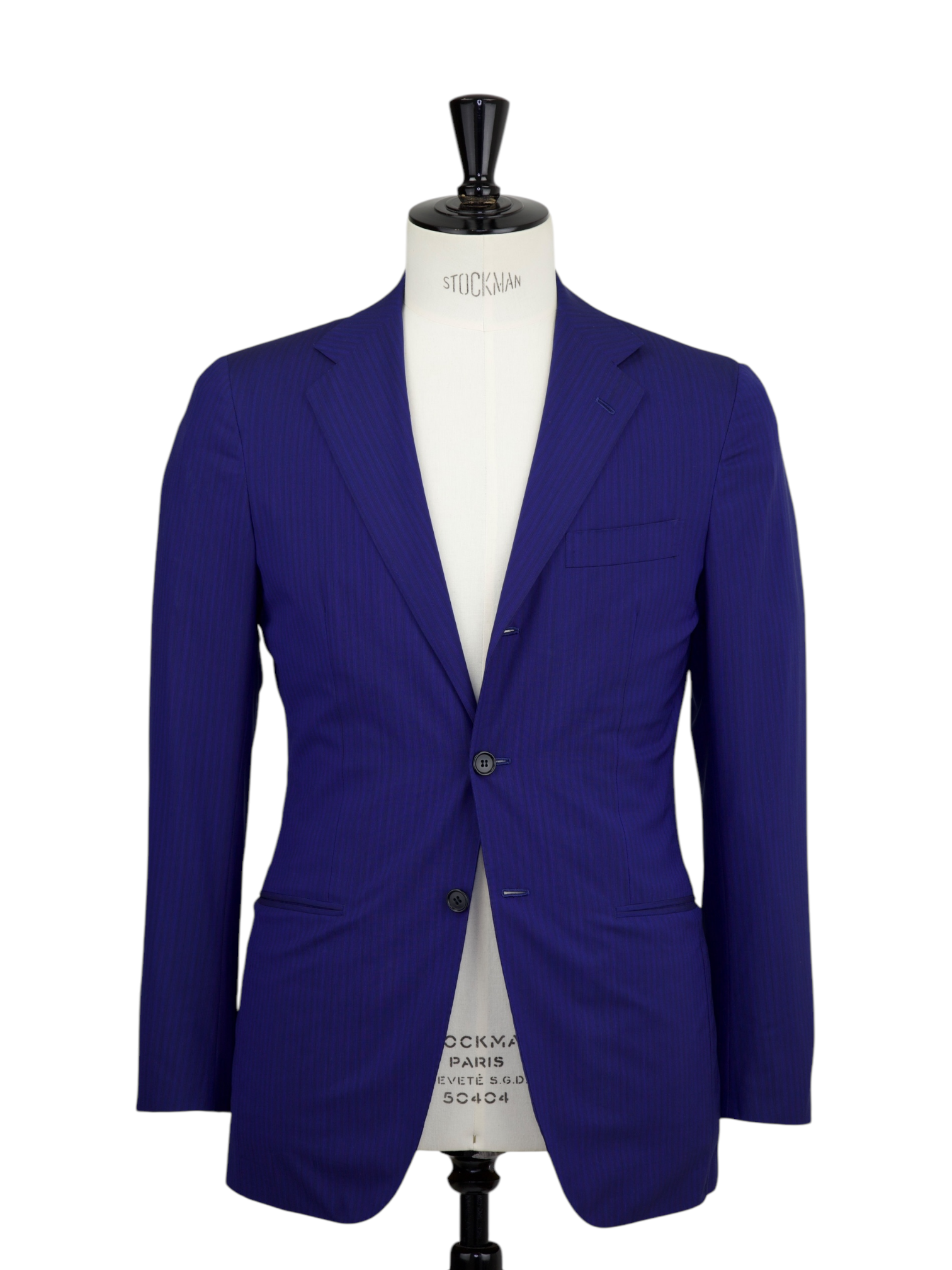 Kiton Bright Blue Fine Wool Pinstripe Suit