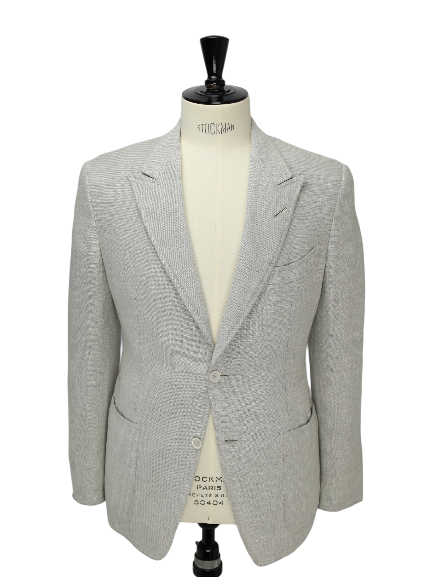 Tom Ford Light Grey Linen, Wool & Mulberry Silk Spencer Jacket