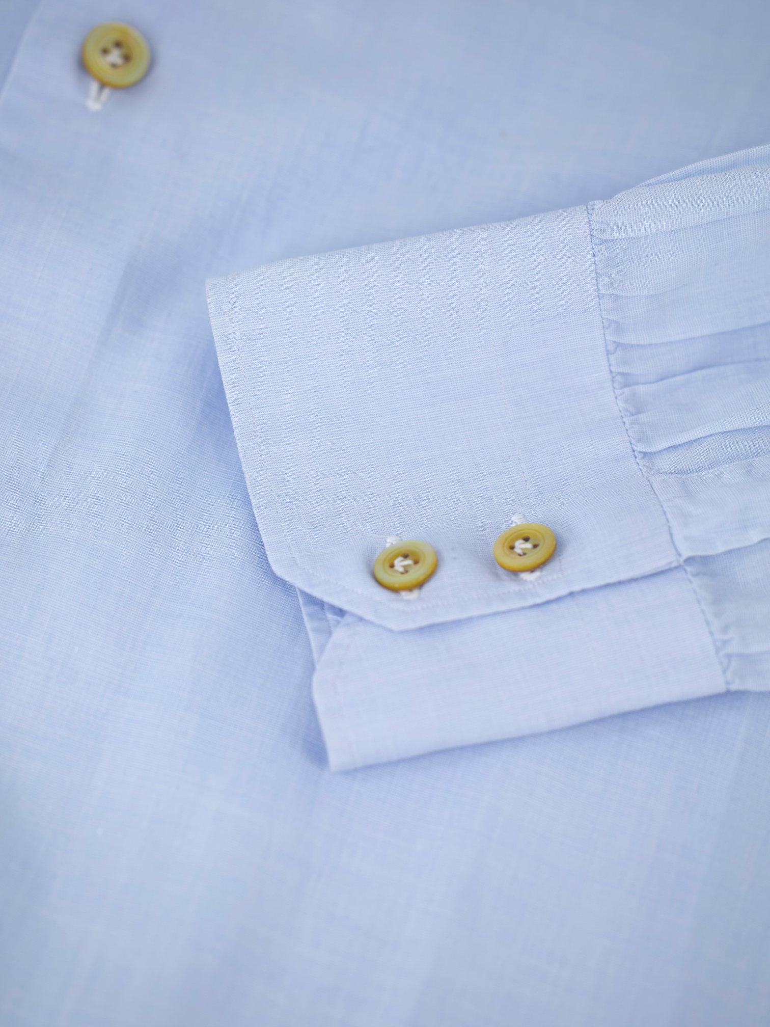 Kiton Ice-Blue Cotton Plain Summer Shirt