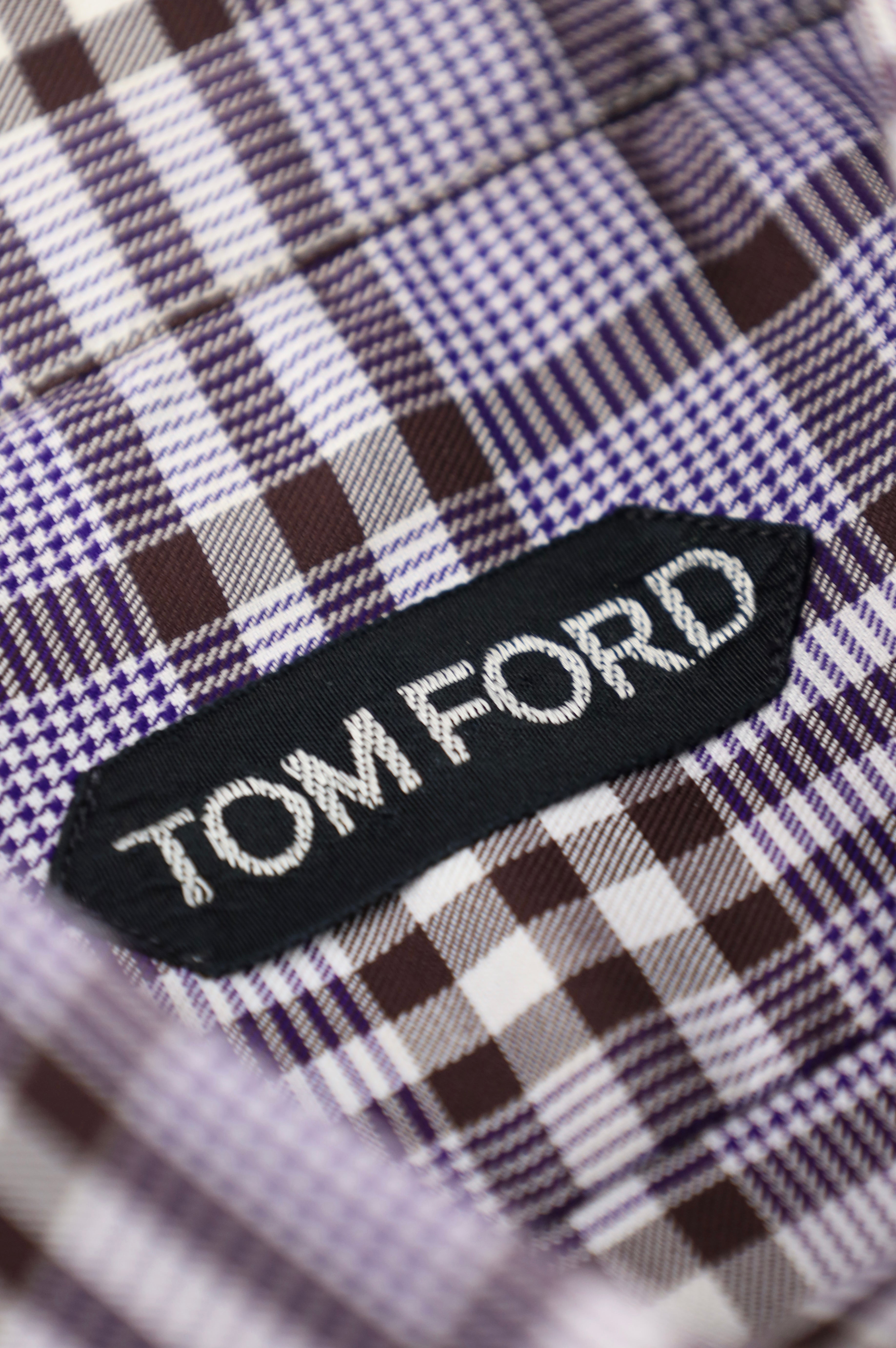 Tom Ford Purple Overcheck Shirt