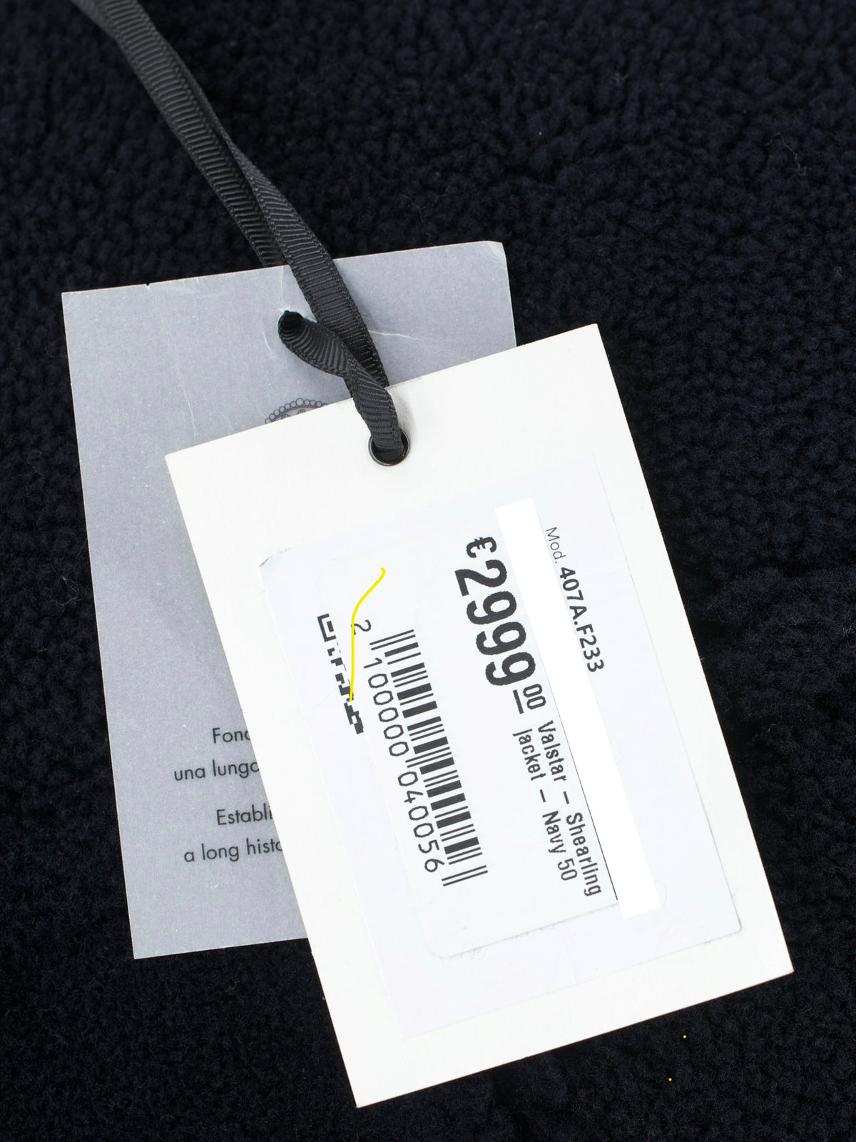Valstar Navy Lambskin-Suede Shearling Deck Jacket