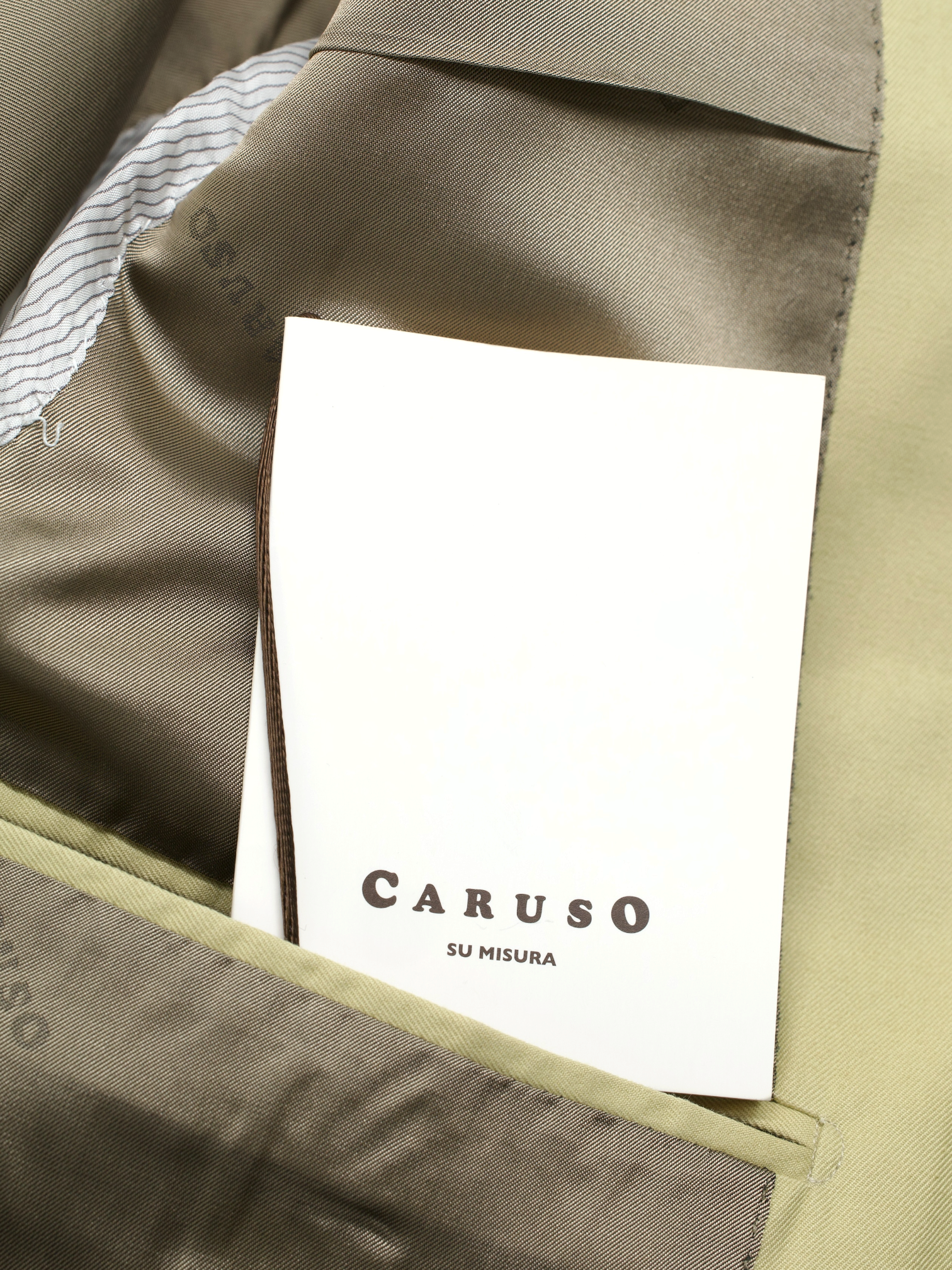 Caruso Beige-Yellow Pure Cotton-Twill Summer Suit