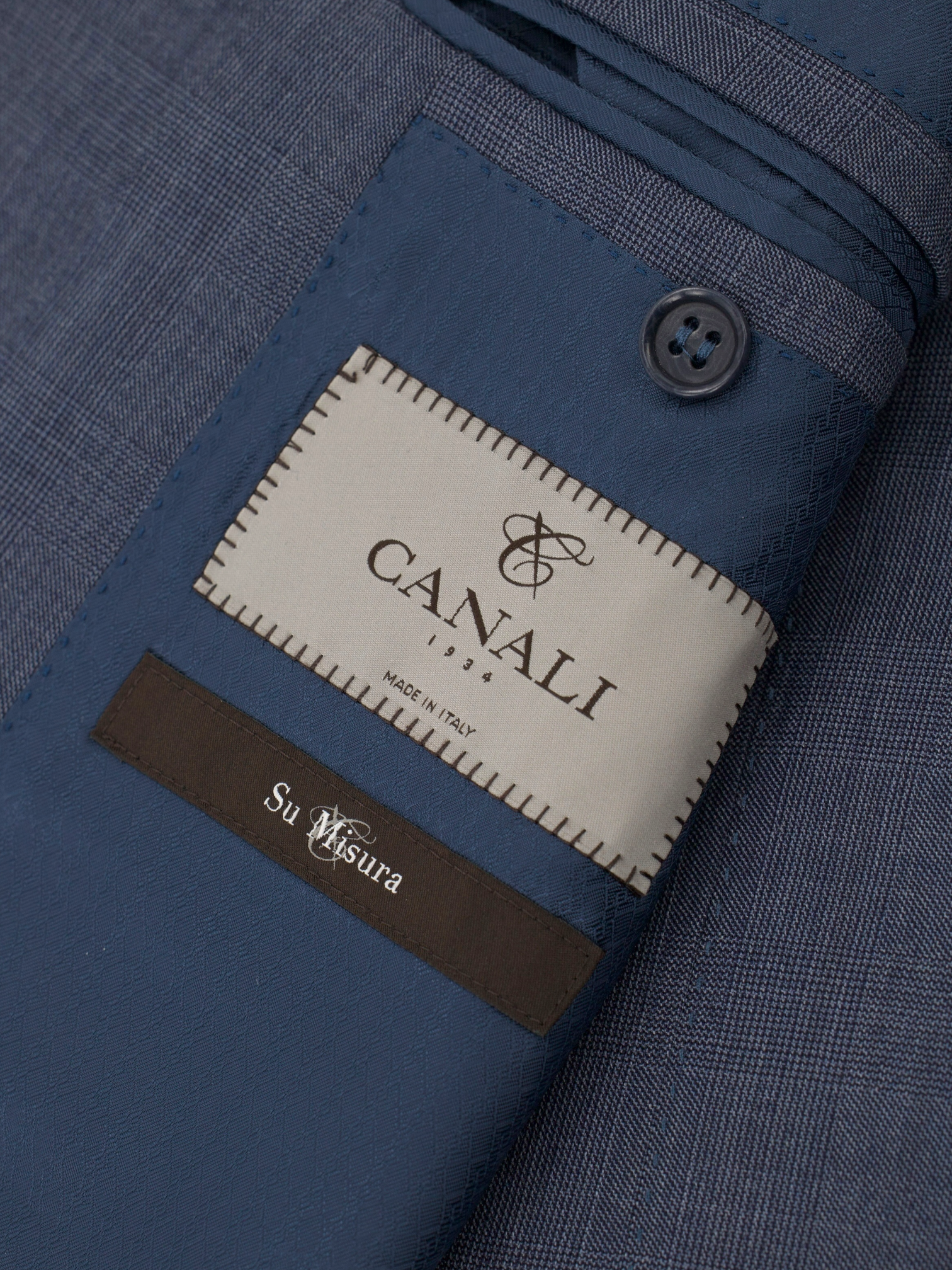 Canali Steel Blue 3-Piece Super 150's Glenplaid Suit