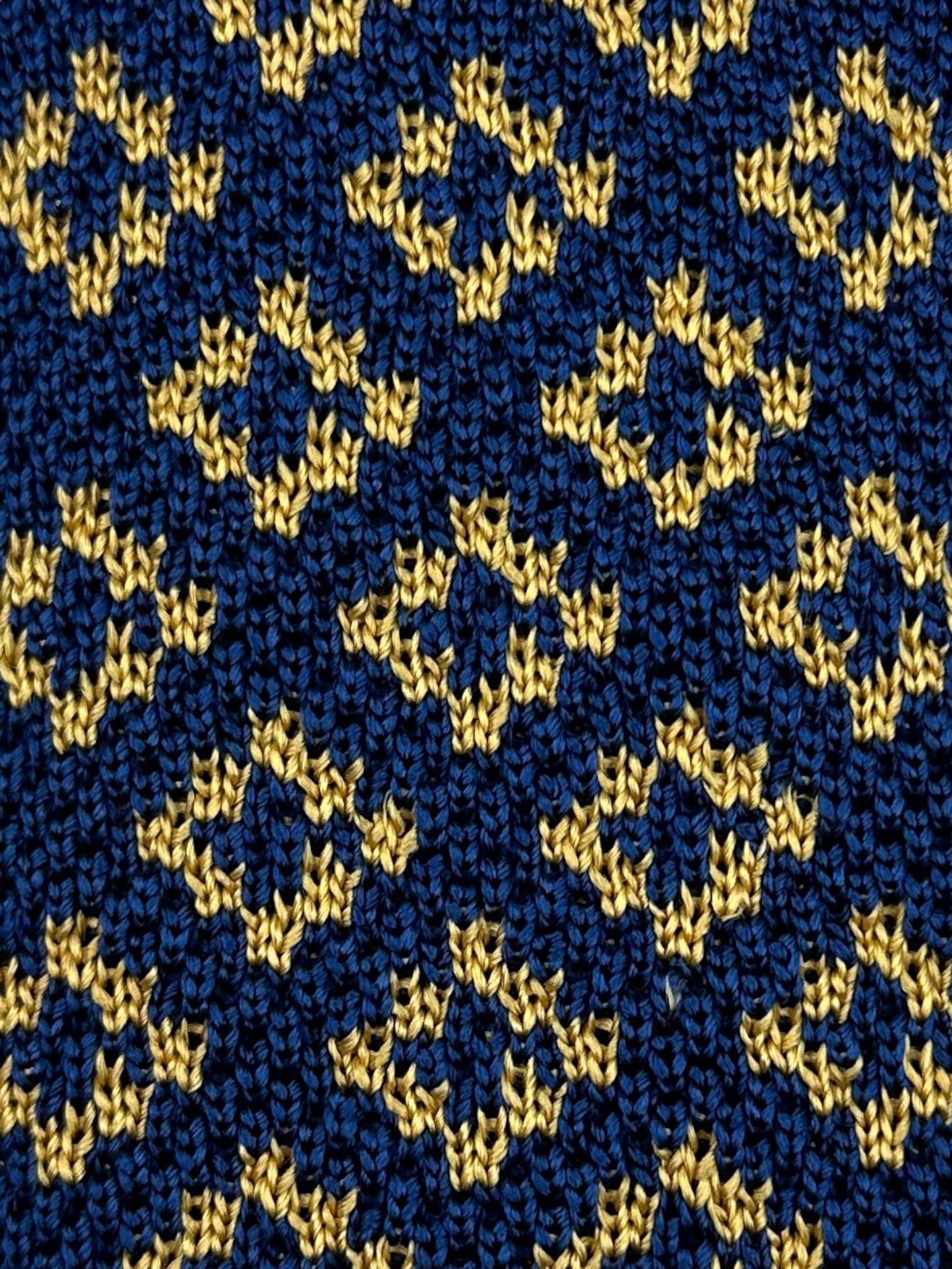 Kiton Blue and Yellow Silk Knitted Tie