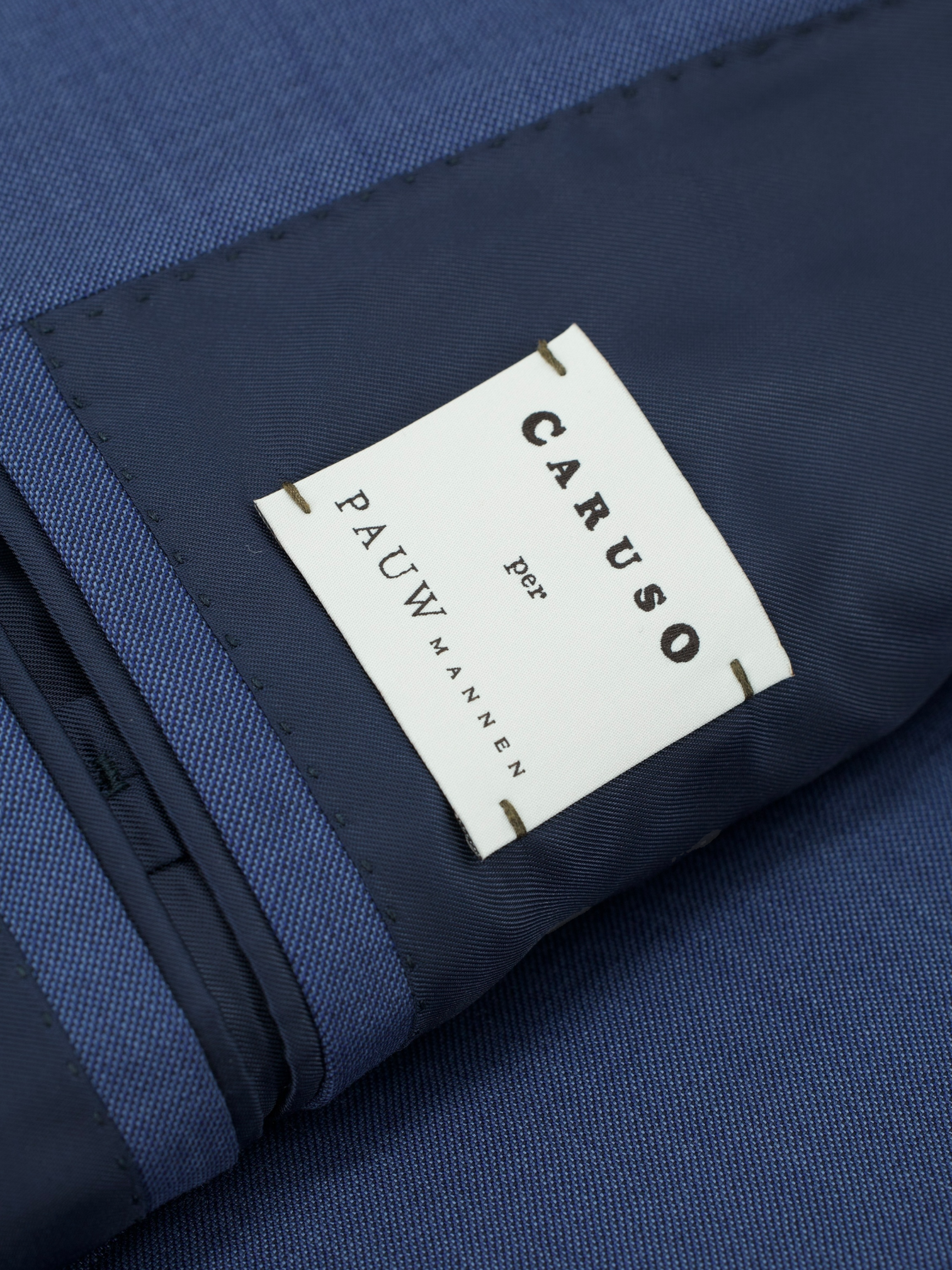 Caruso Steel Blue Super 130’s Sharkskin Suit
