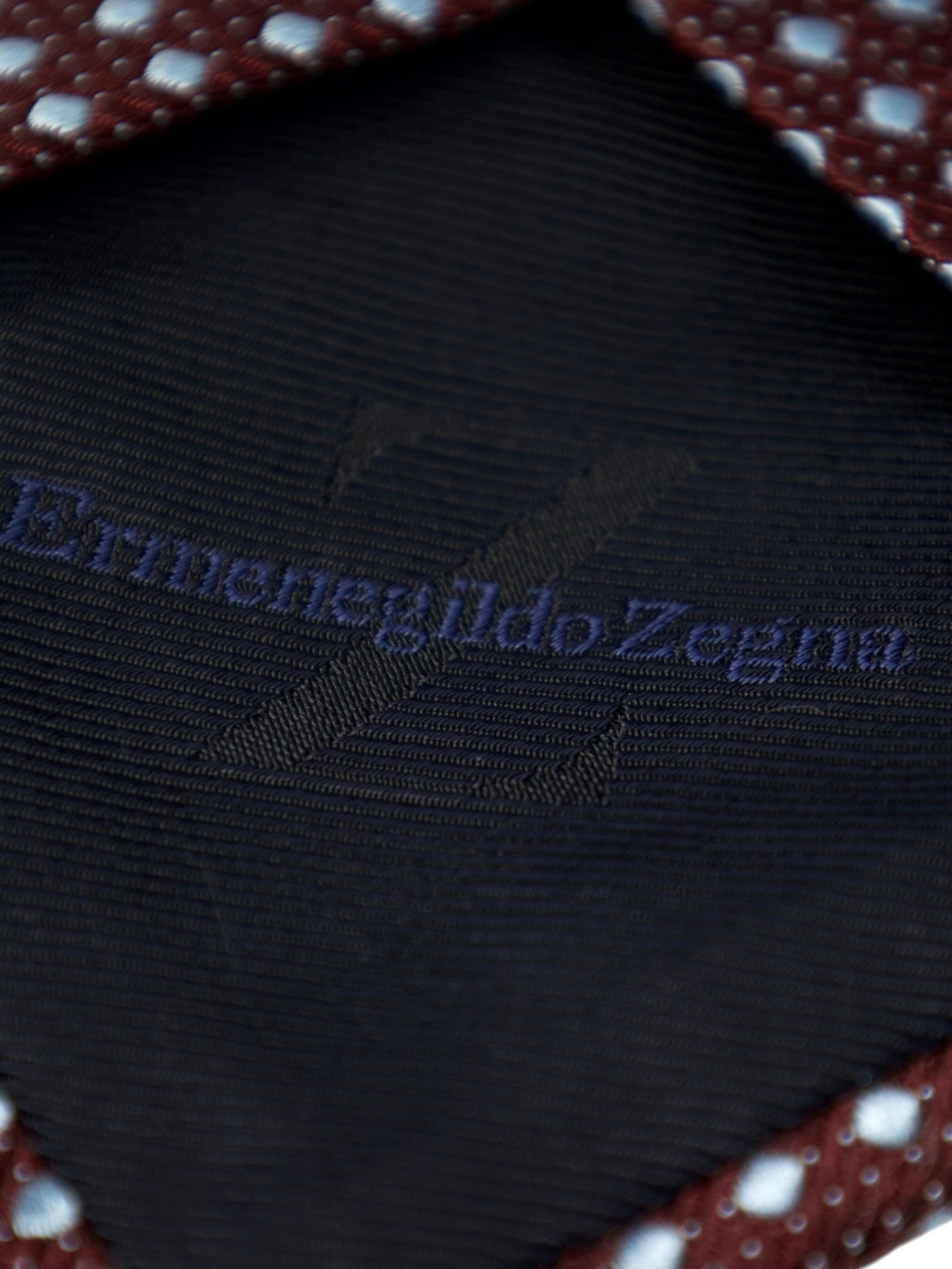 Ermenegildo Zegna Burgundy Silk Polka Dot Tie