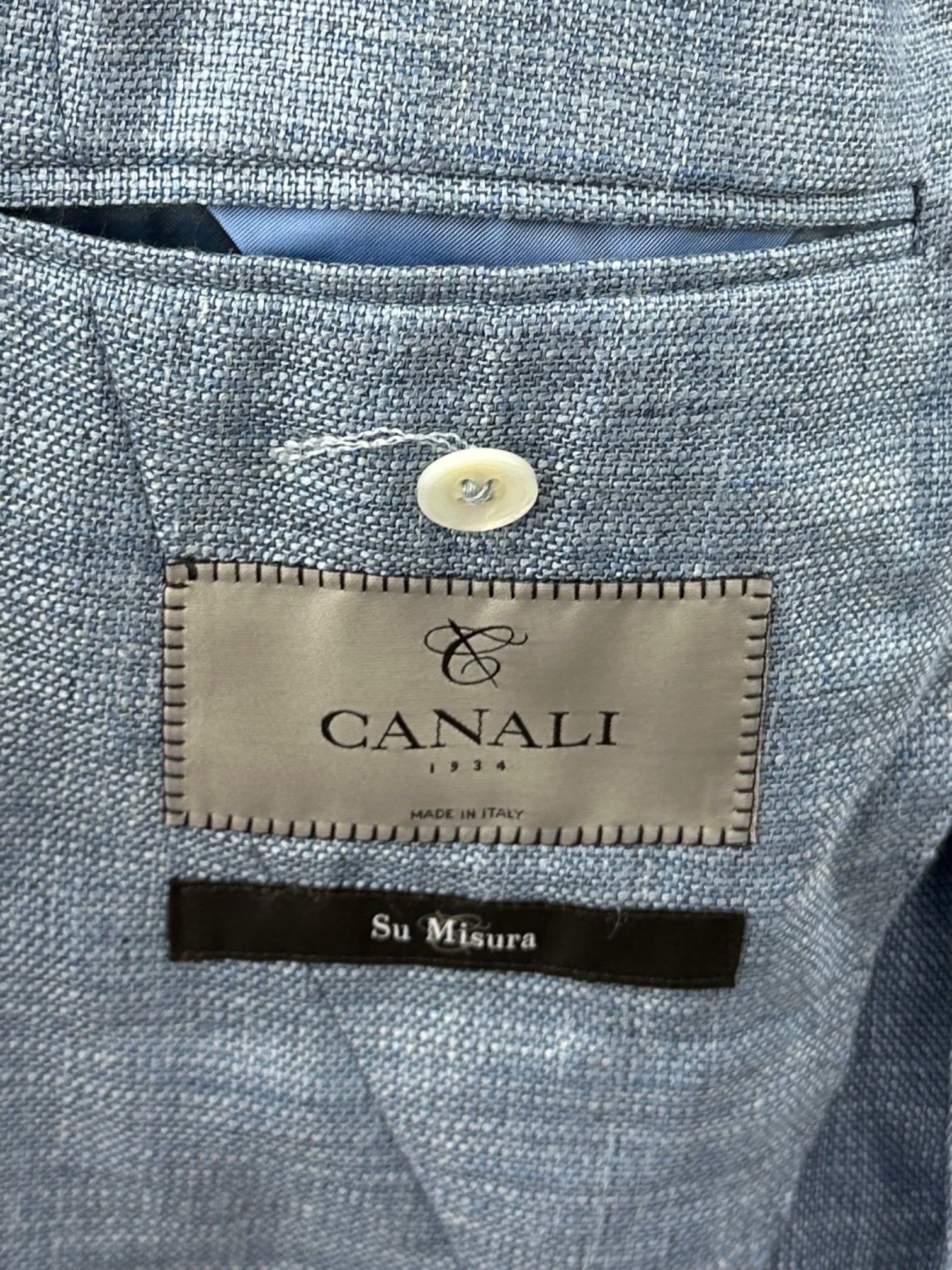 Canali Light Blue Wool, Linen & Silk Jacket
