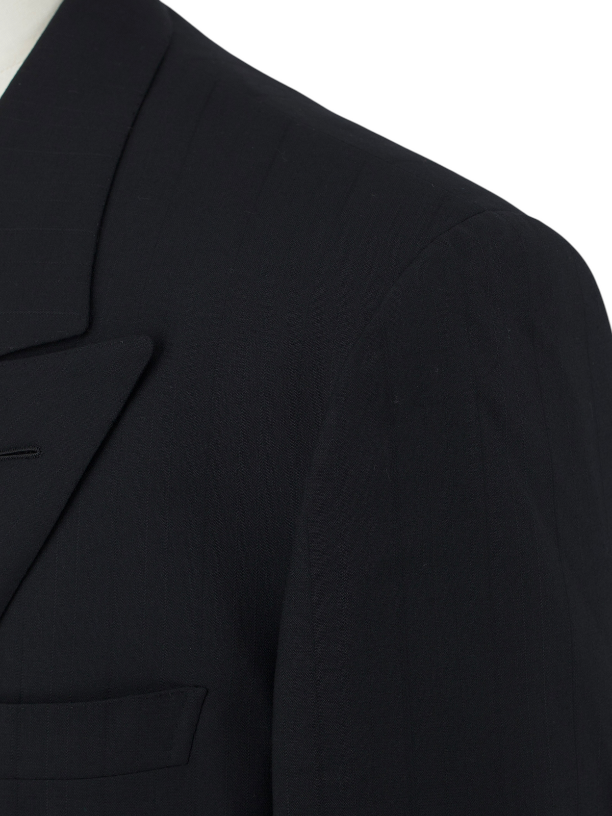 Brioni Black Fine-Wool Vintage Double-Breasted Shadow-Stripe Suit