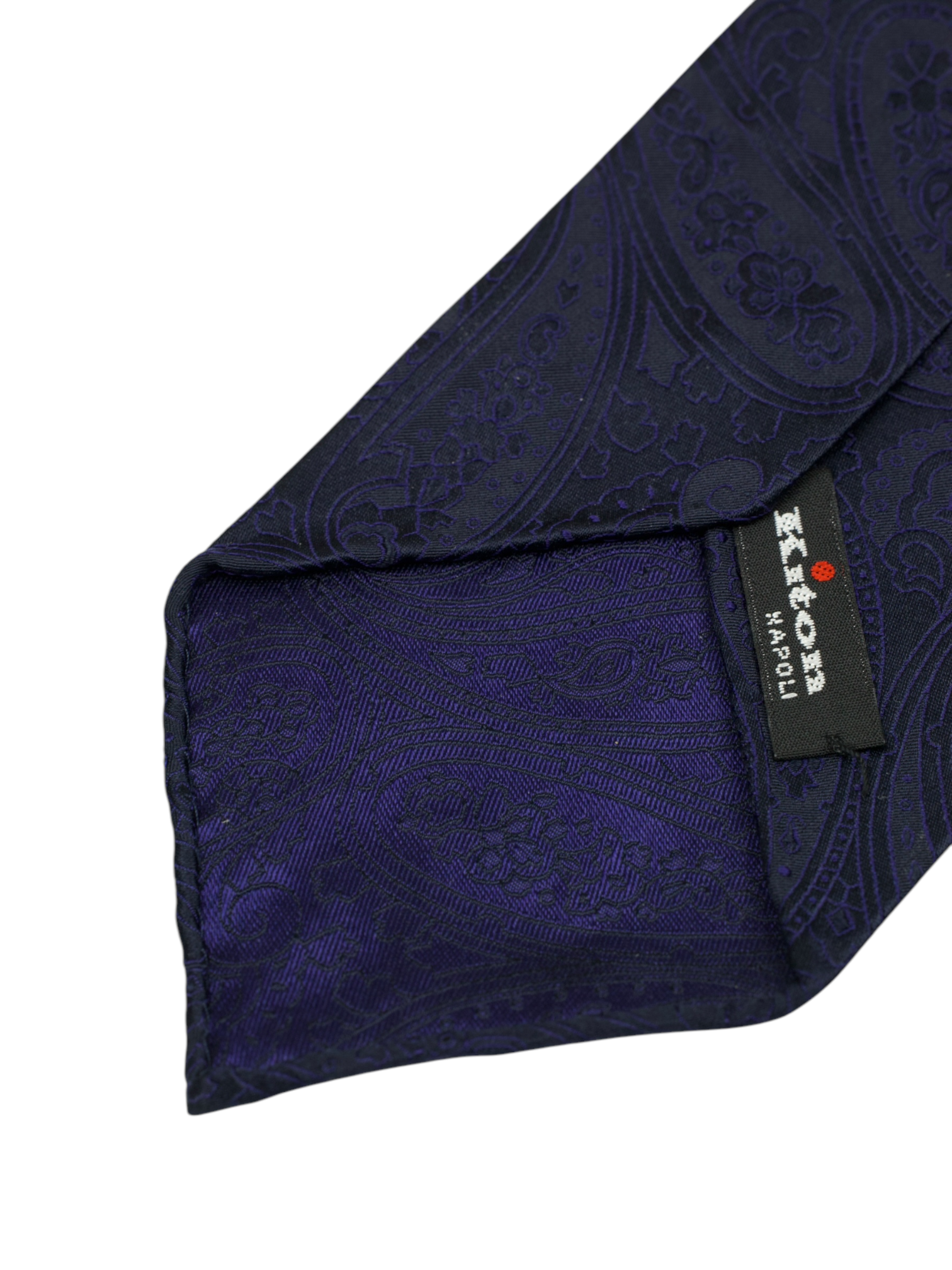 Kiton 5-Fold Navy Handrolled Silk Paisley Tie
