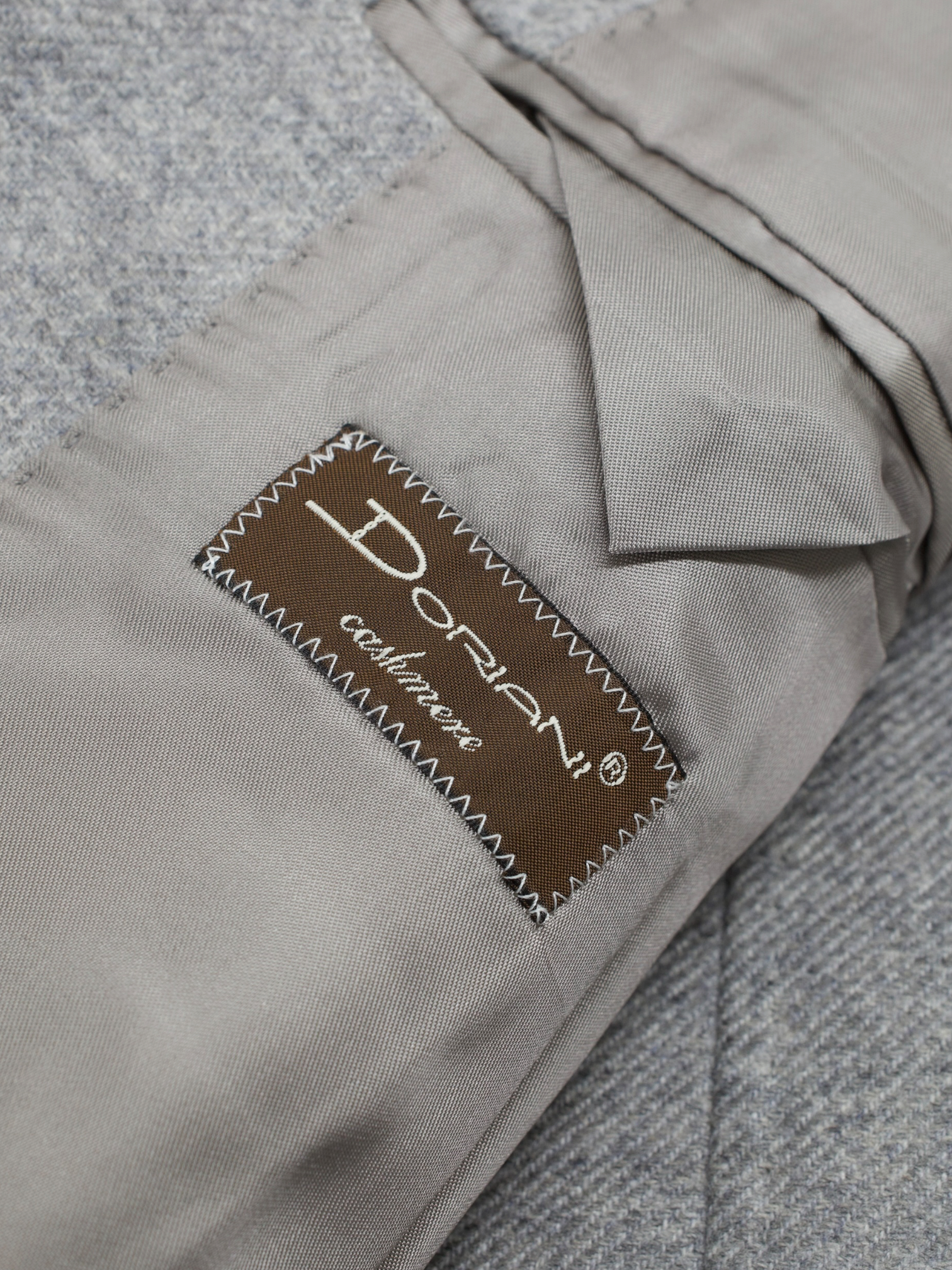Doriani Light Grey Pure Cashmere Double-Breasted Twill Overcoat