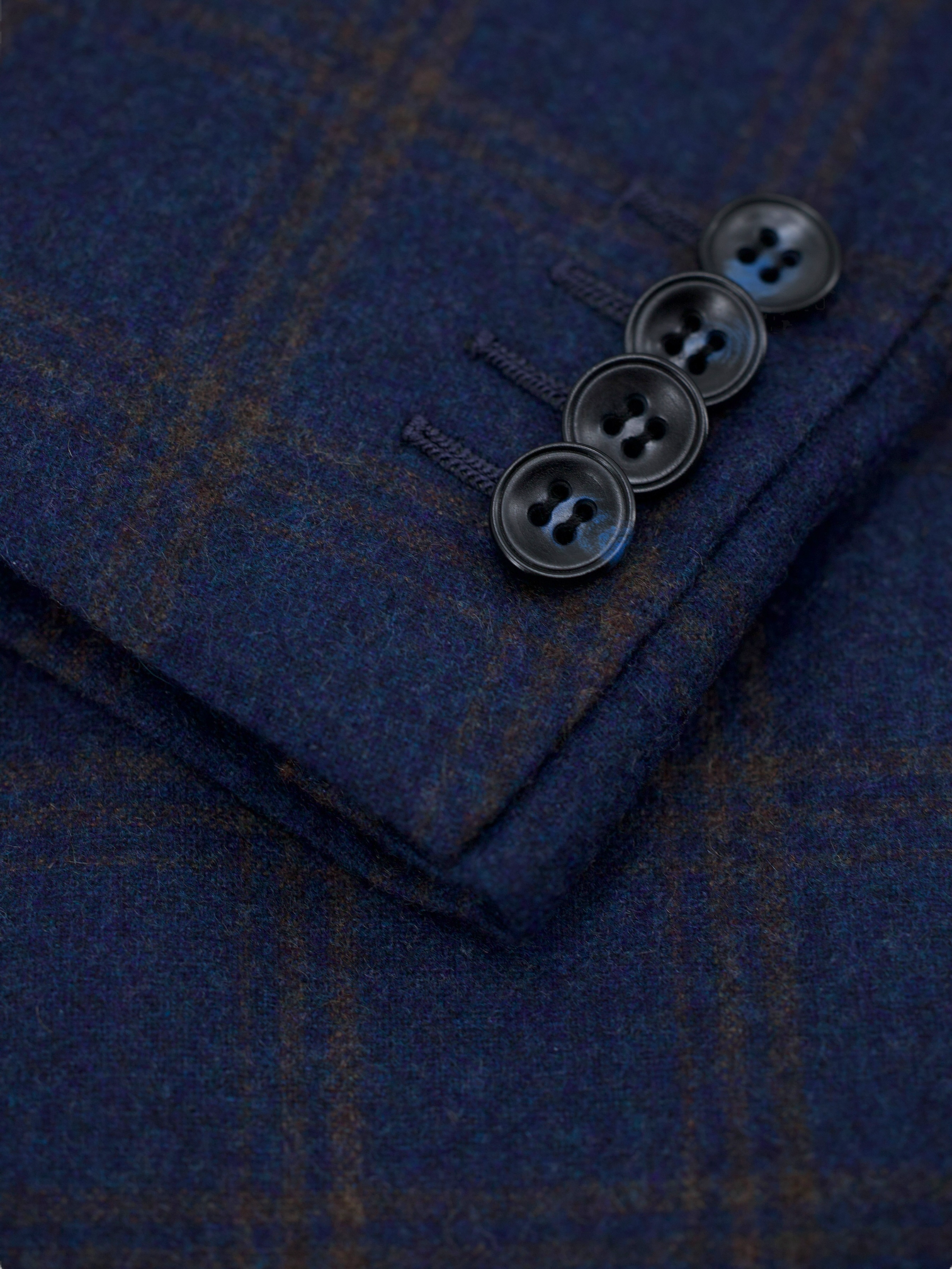 Kiton Dark Blue & Brown Pure Cashmere Double-Breasted "Evo" Jacket