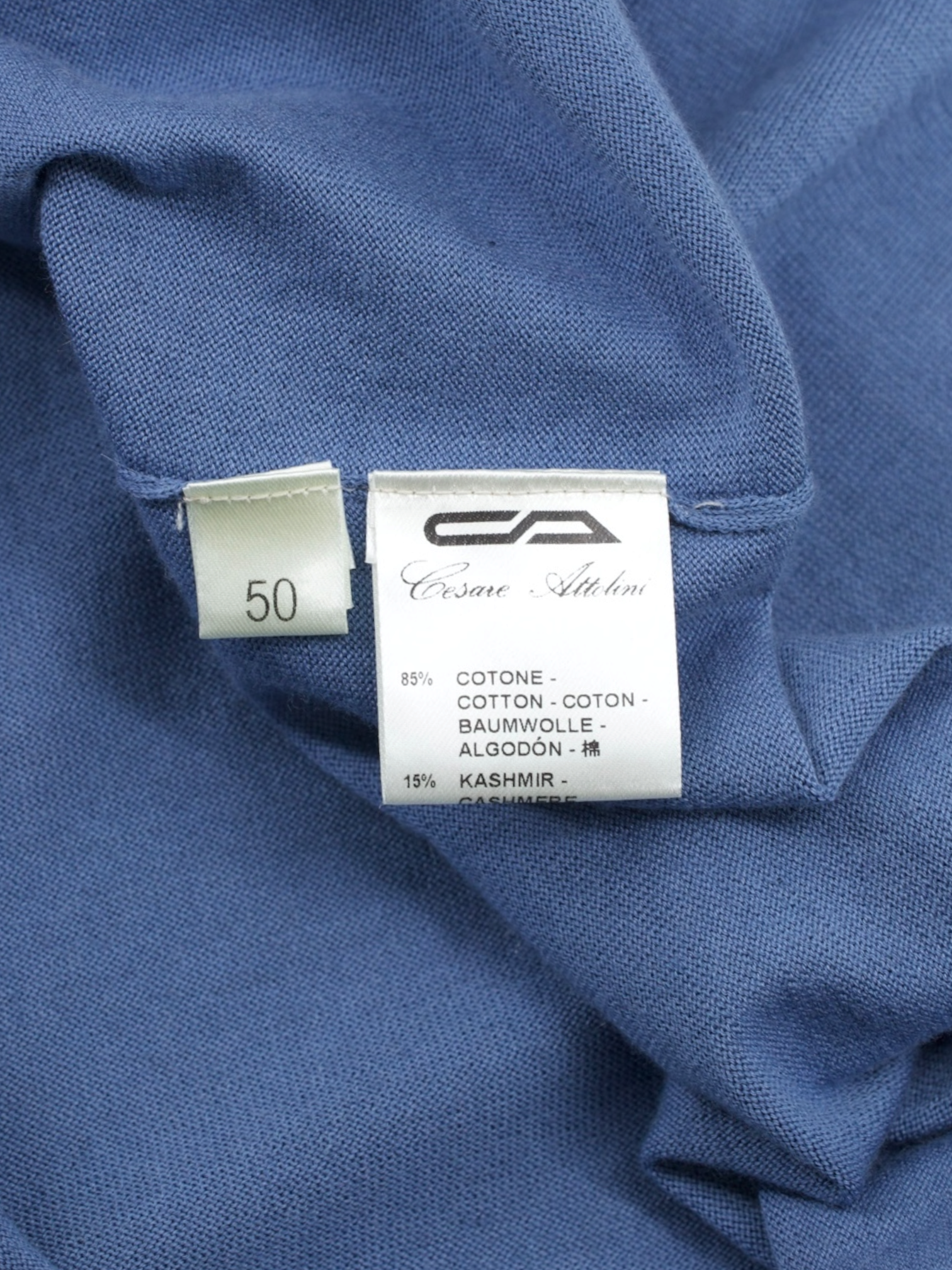 Cesare Attolini Steel Blue Cotton & Cashmere Jersey T-Shirt