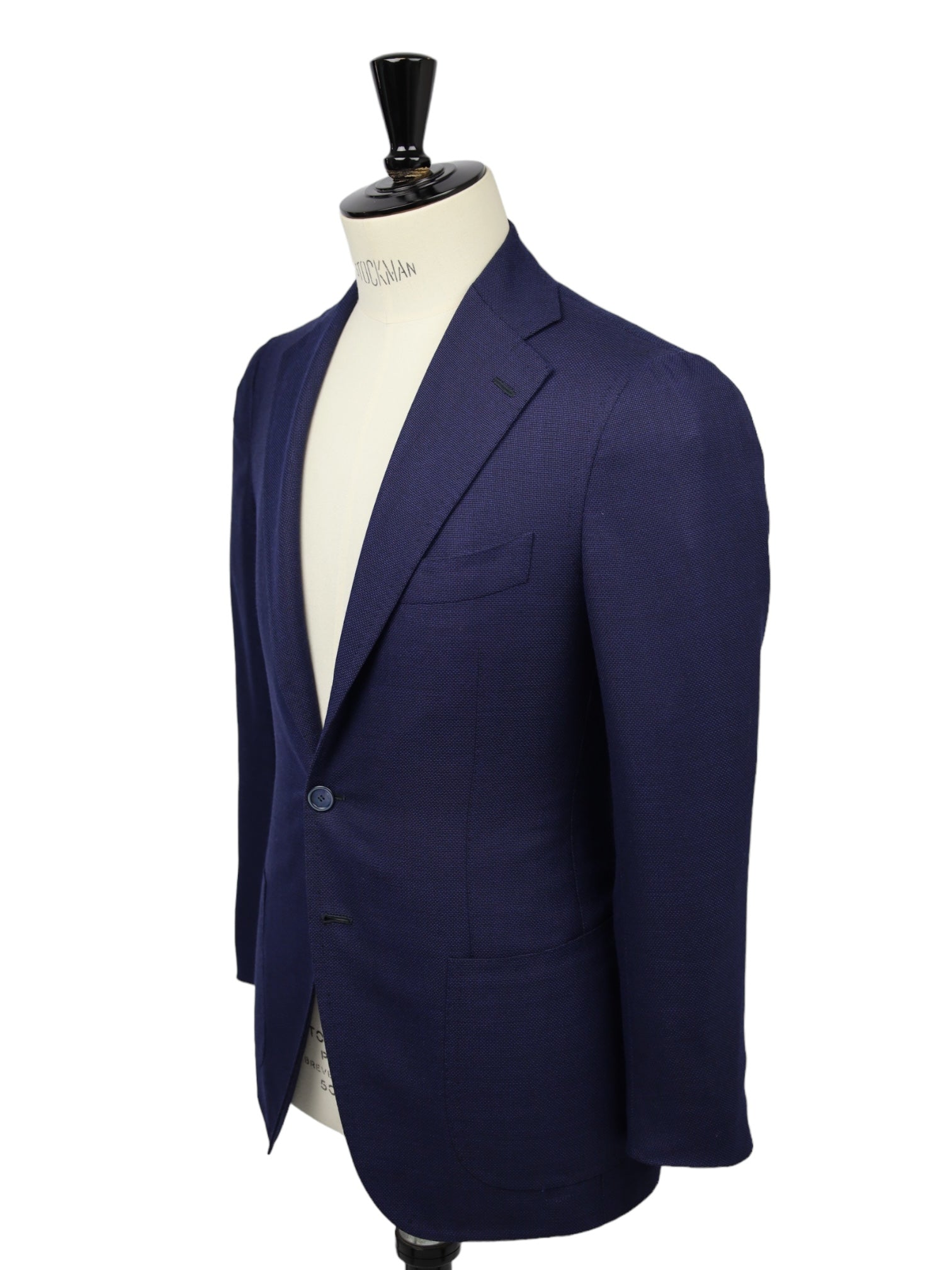 Cesare Attolini Navy Panama Weave Wool Jacket