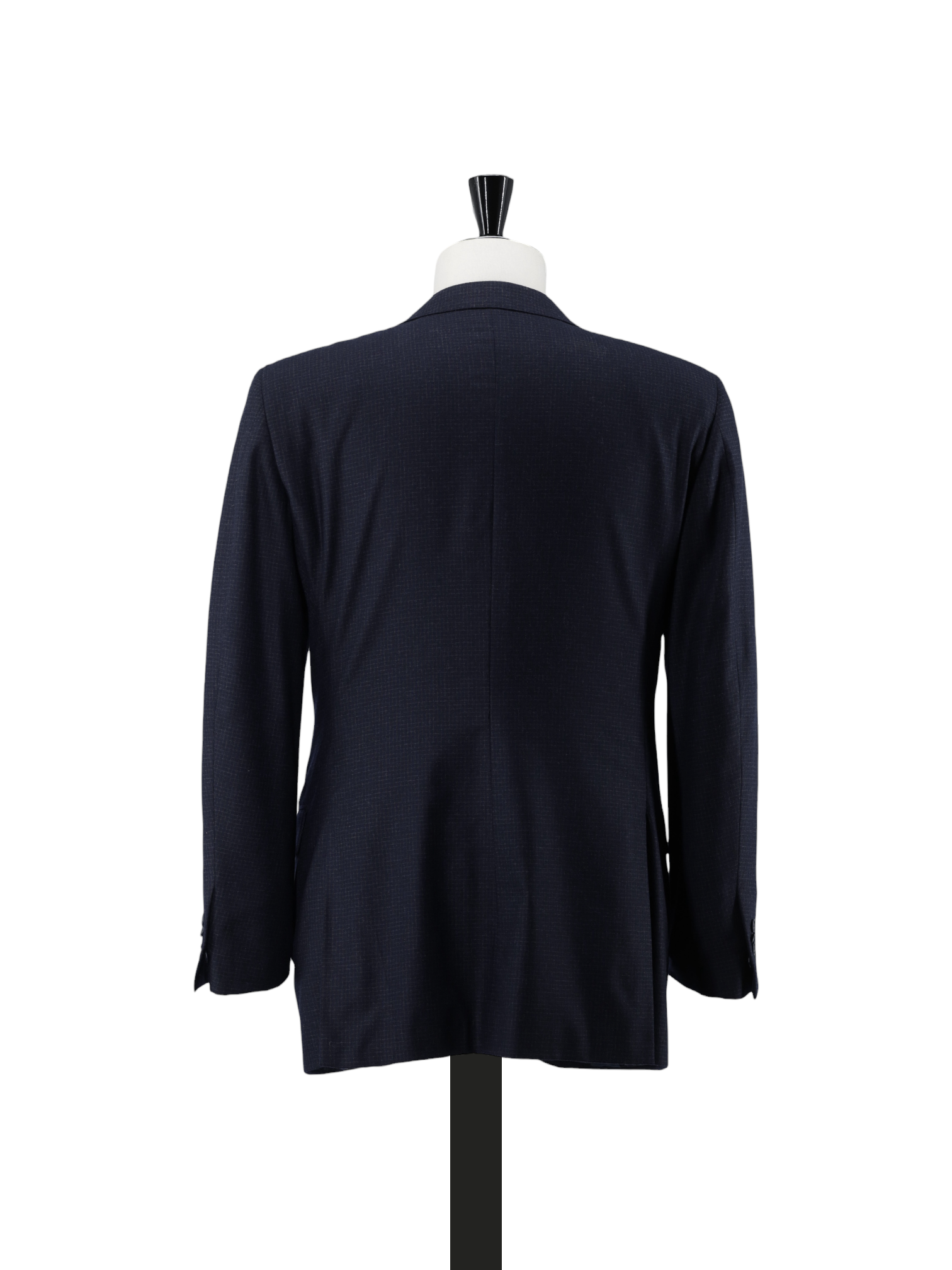 Ermenegildo Zegna Navy Cashmere & Silk Micro-Check "Roma" Jacket