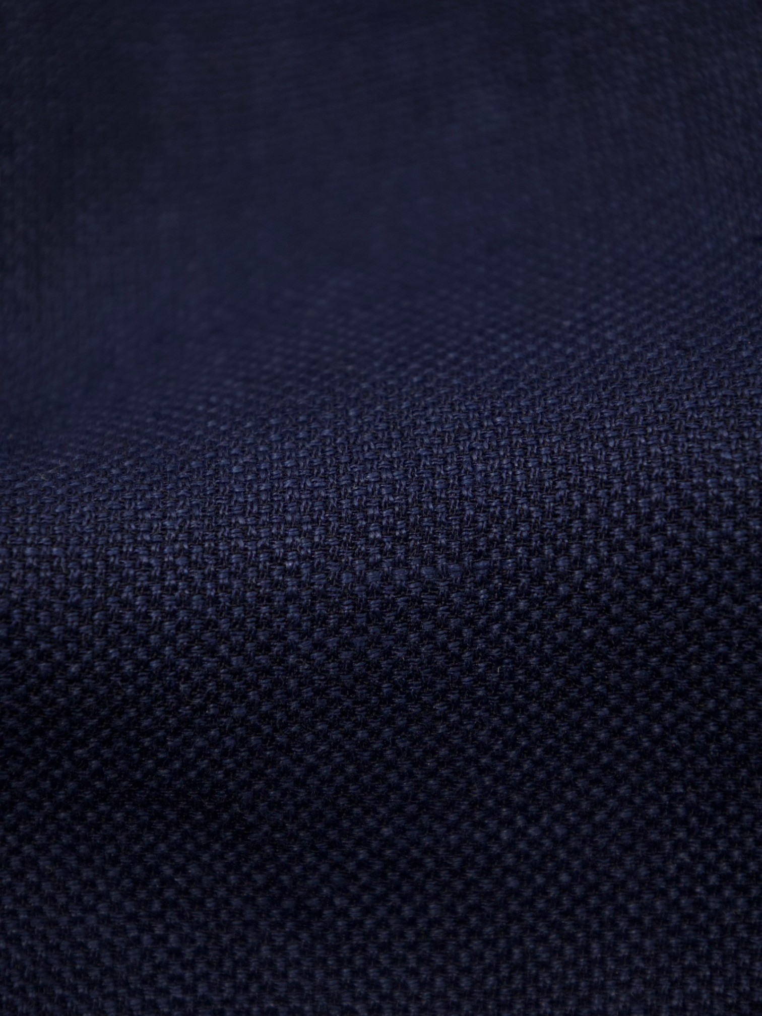 Brunello Cucinelli Dark Blue Linen, Wool & Silk Hopsack Drawstring Trousers