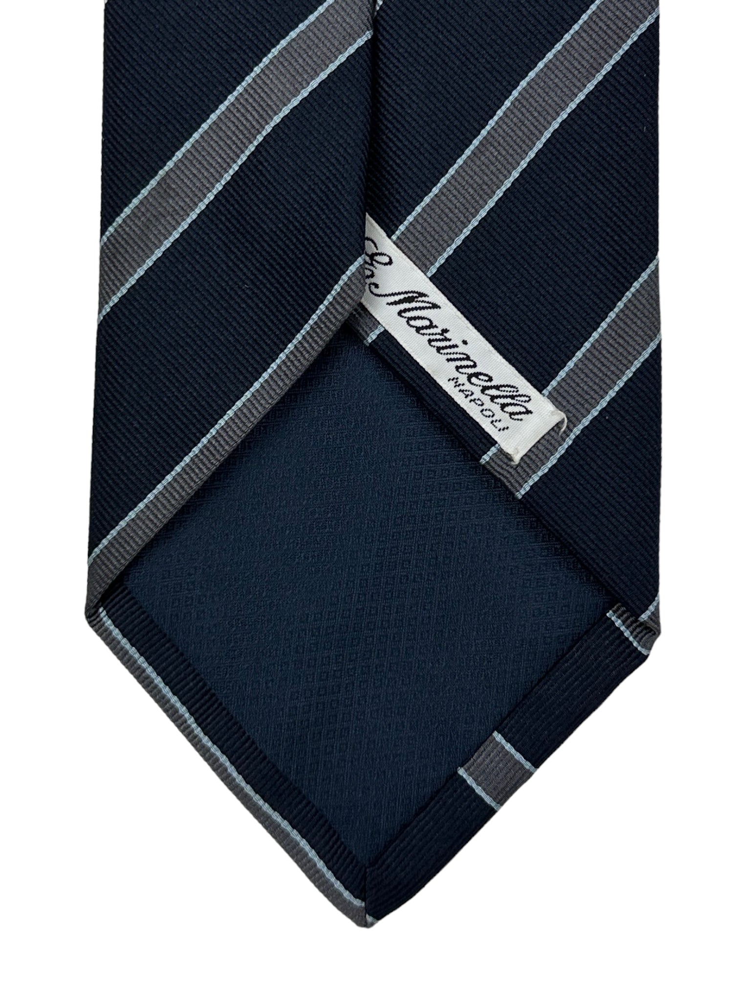 E.Marinella Navy Club Stripe Tie