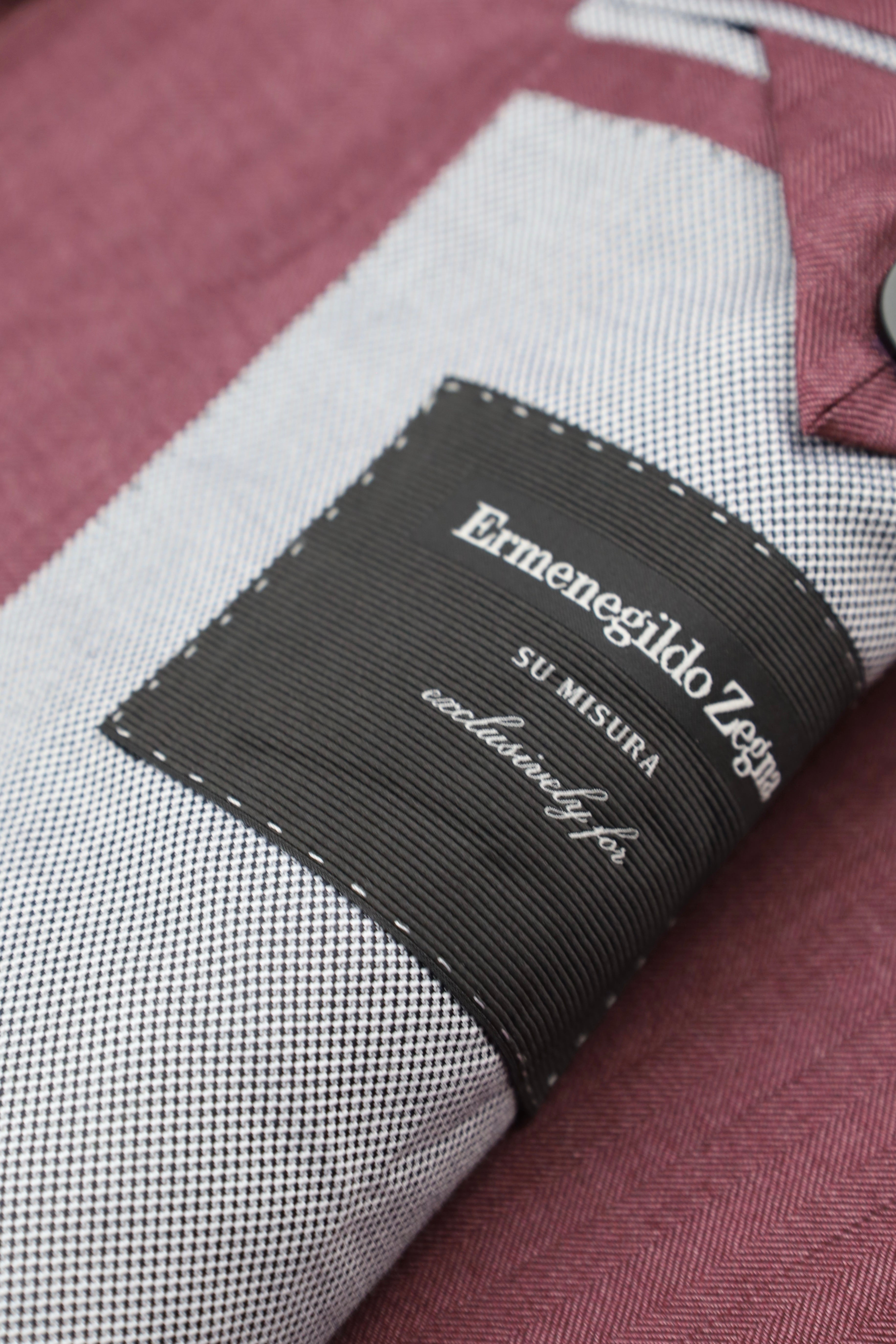 Ermenegildo Zegna Plum Cashmere & Silk Herringbone Jacket