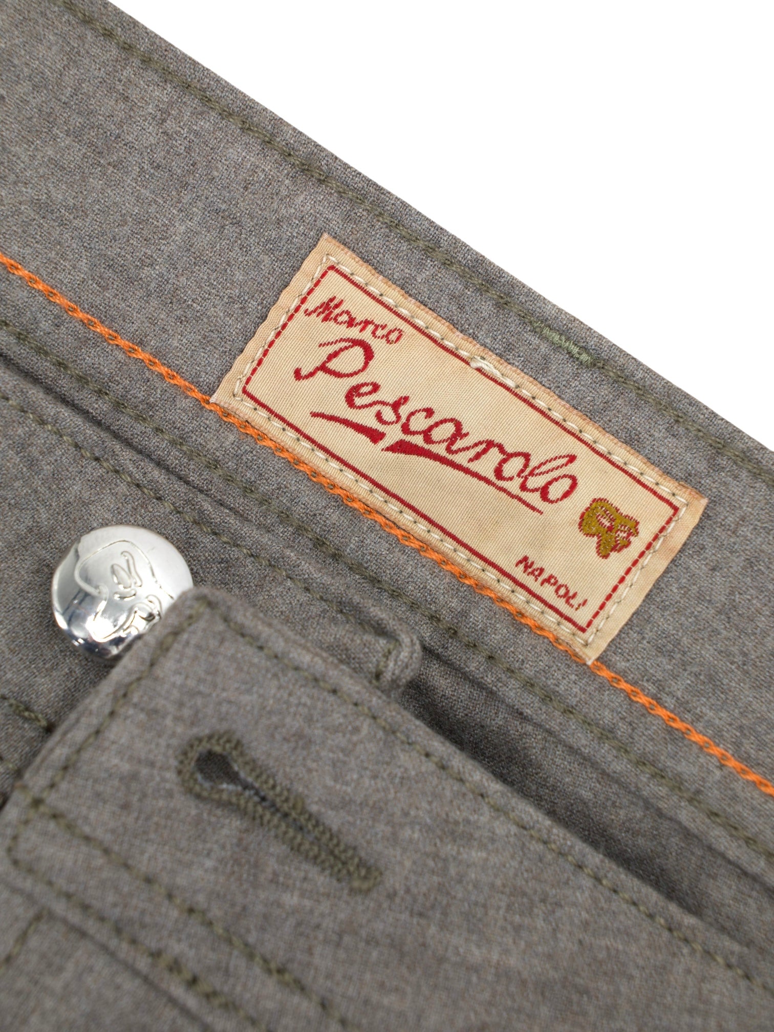 Marco Pescarolo Taupe Soft Cashmere-Stretch 5-Pocket Chino