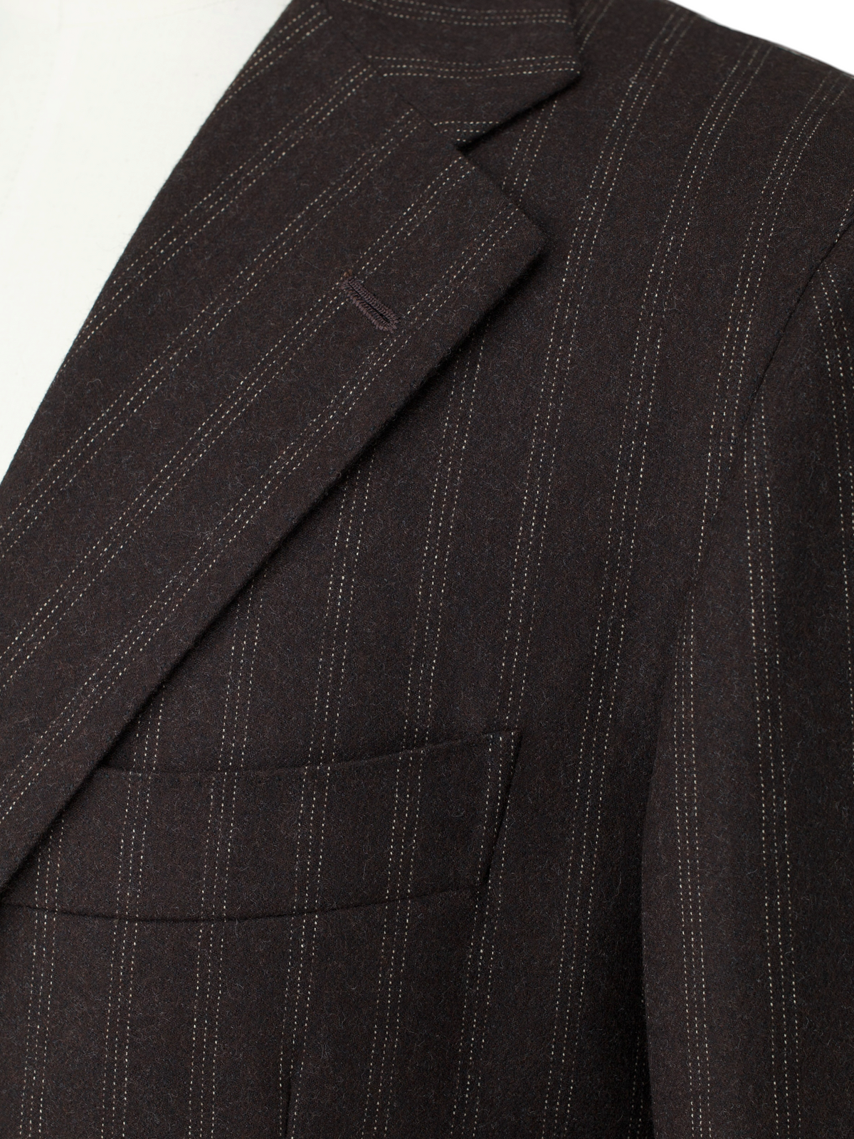 Cesare Attolini Dark Brown Wool-Flannel Vintage-Stripe Suit