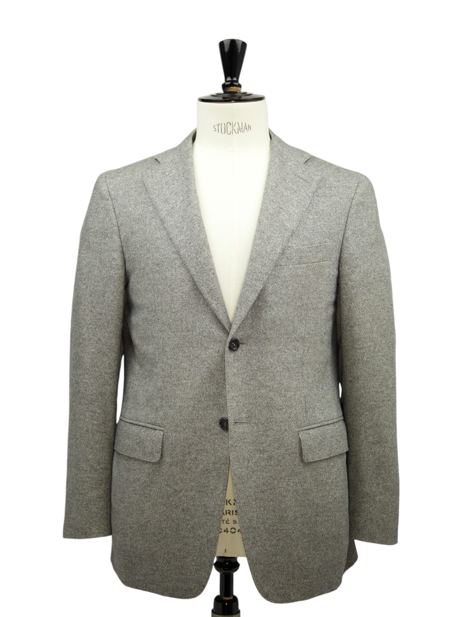 Canali Light Grey Wool, Angora & Cashgora Micro-Pattern Jacket
