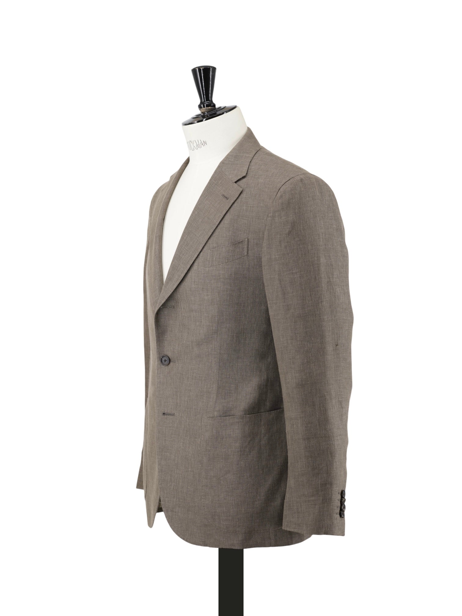Caruso Light Brown Wool, Linen & Silk Micro-Pattern Tosca Jacket