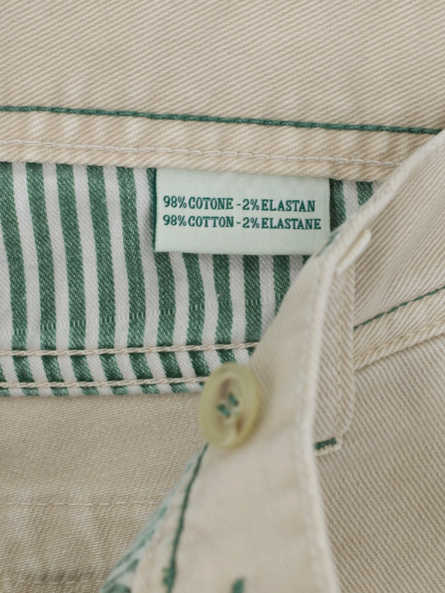 Luigi Borrelli Ecru Rough Cotton-Stretch Twill 5-Pocket Jeans