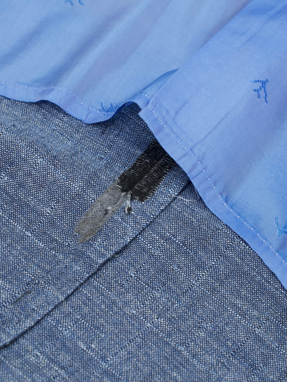 Isaia Light Blue Wool, Silk & Linen Pinpoint Summer Jacket