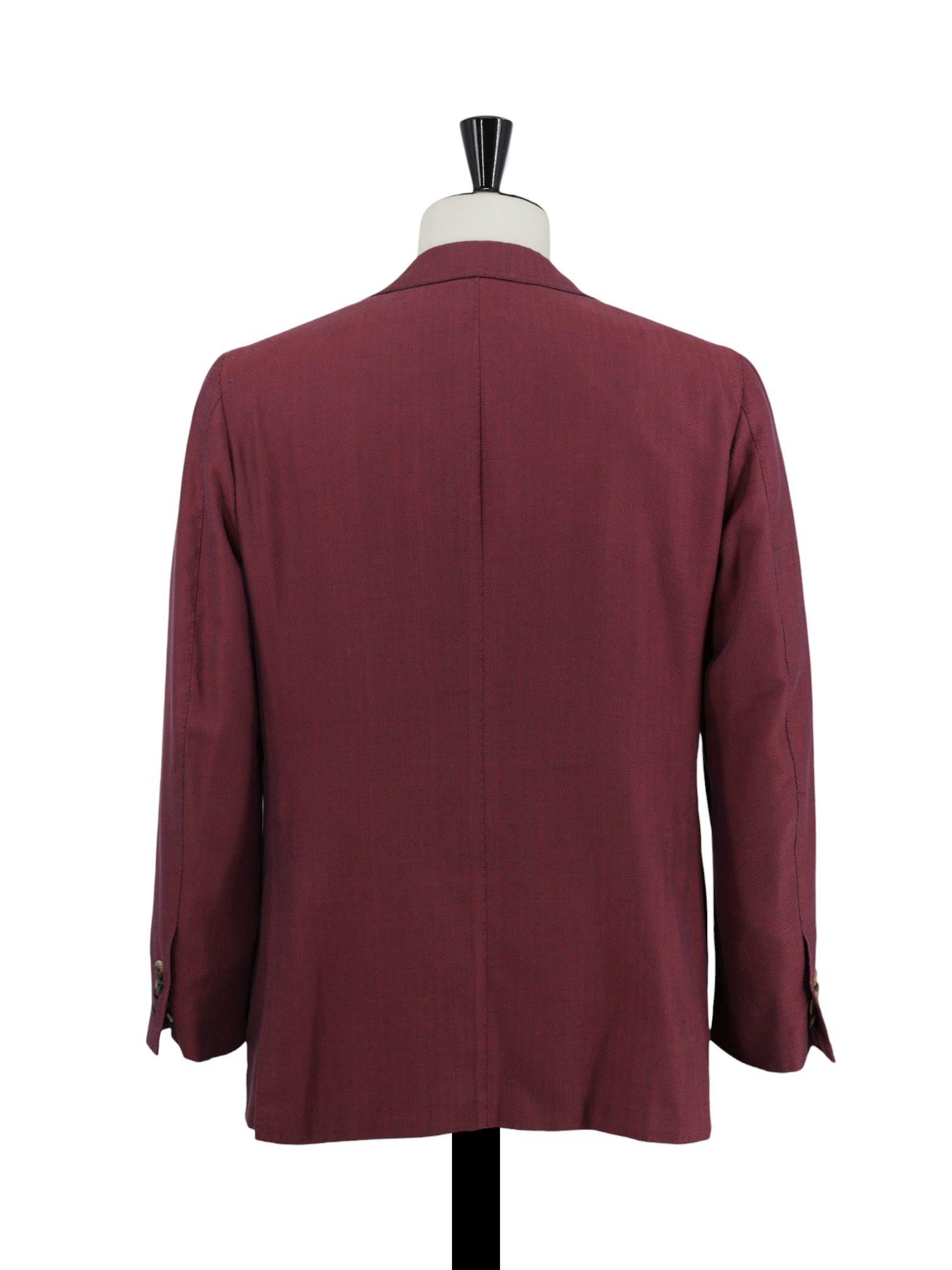 Orazio Luciano Red & Navy Super-Cotton Chevron-Herringbone Jacket