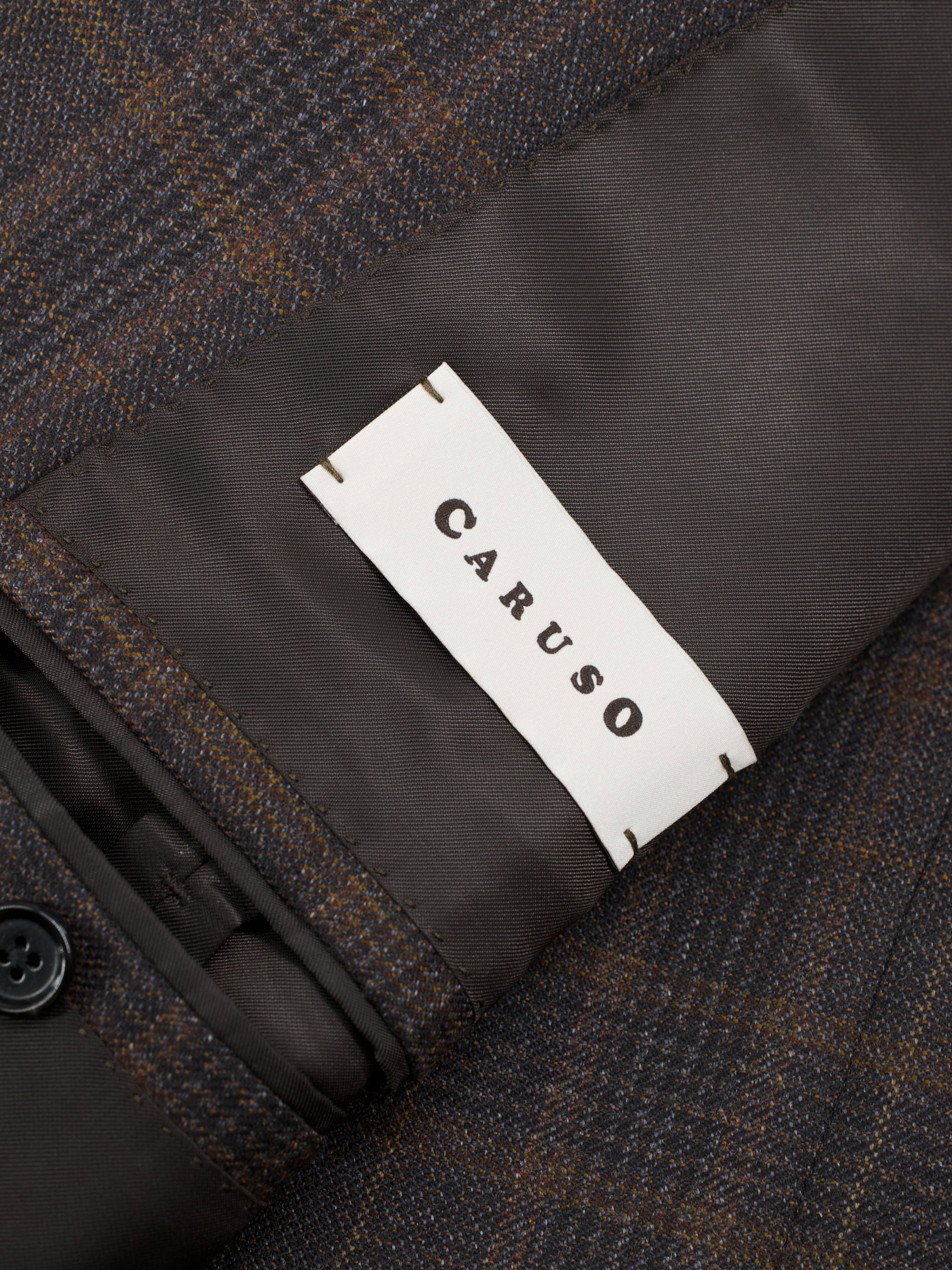 Caruso Castagne Brown Fine-Wool Prince of Wales Jacket