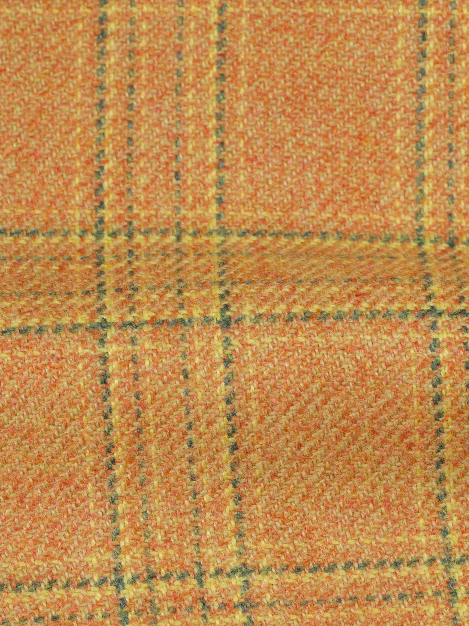 Kiton Orange Pure Plushy-Cashmere Double Breasted Windowpane Jacket