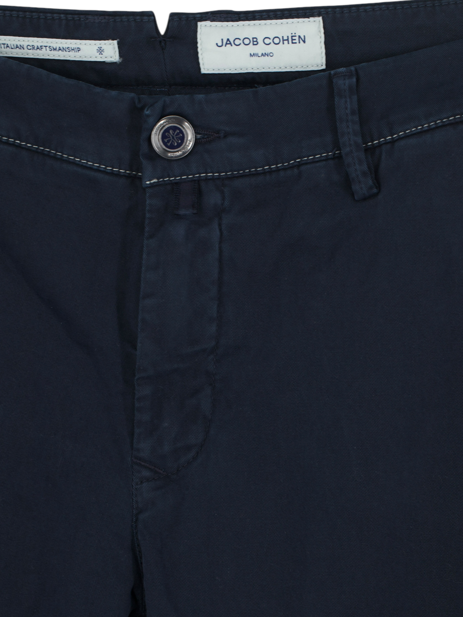 Jacob Cohen Navy Cotton & Stretch 5-Pocket Bobby Chino