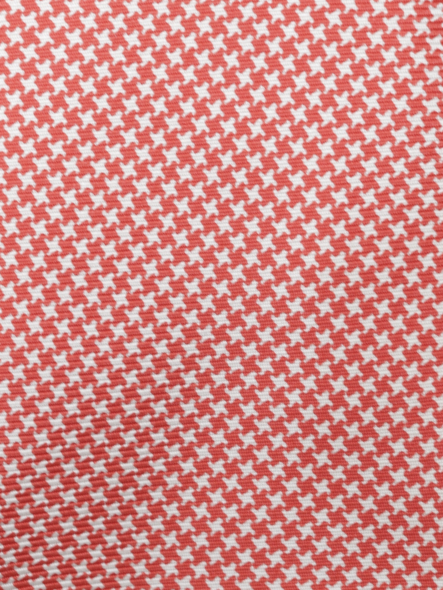 Kiton 5-Fold Coral Red & White Puppytooth Tie