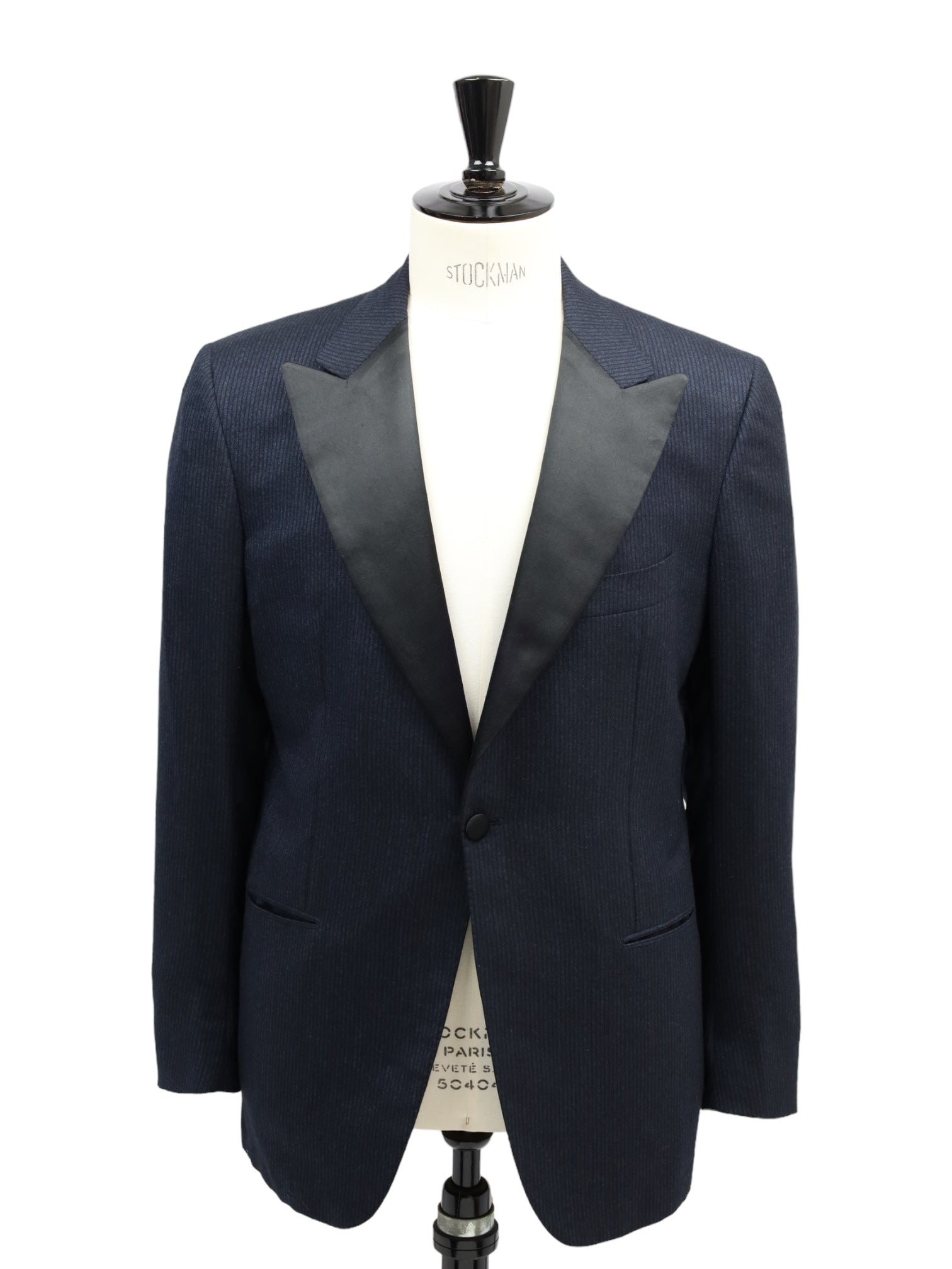 Kiton Navy Cashmere Pinstripe Tuxedo Jacket