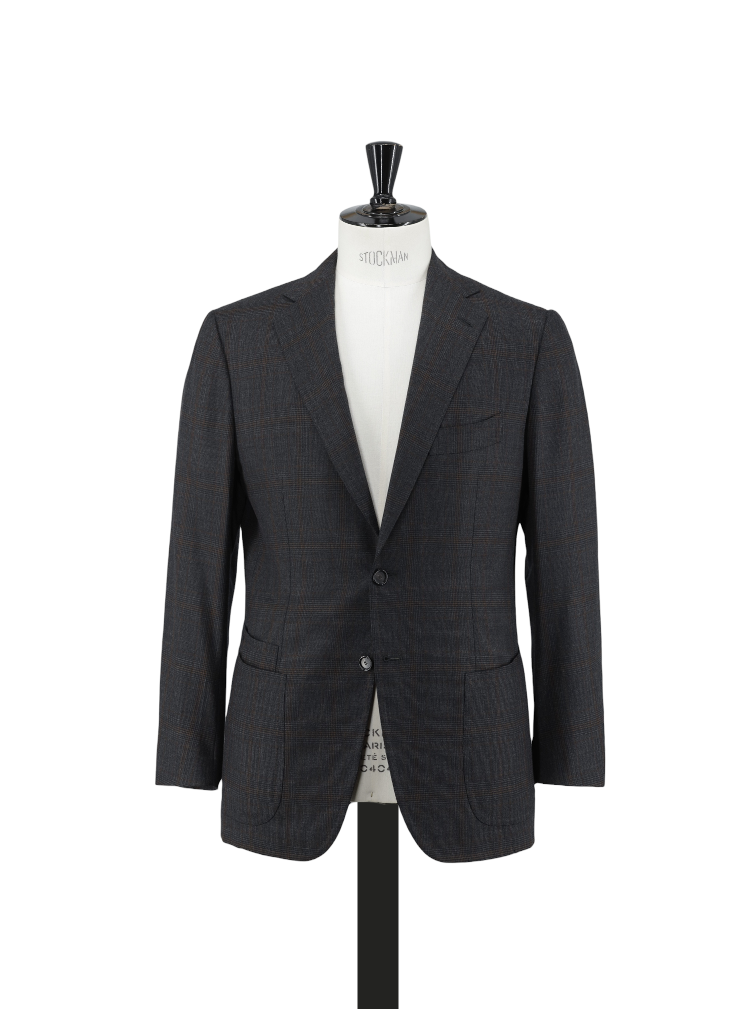 Cesare Attolini Dark Grey & Brown Super 130's & Cashmere Glenplaid Jacket